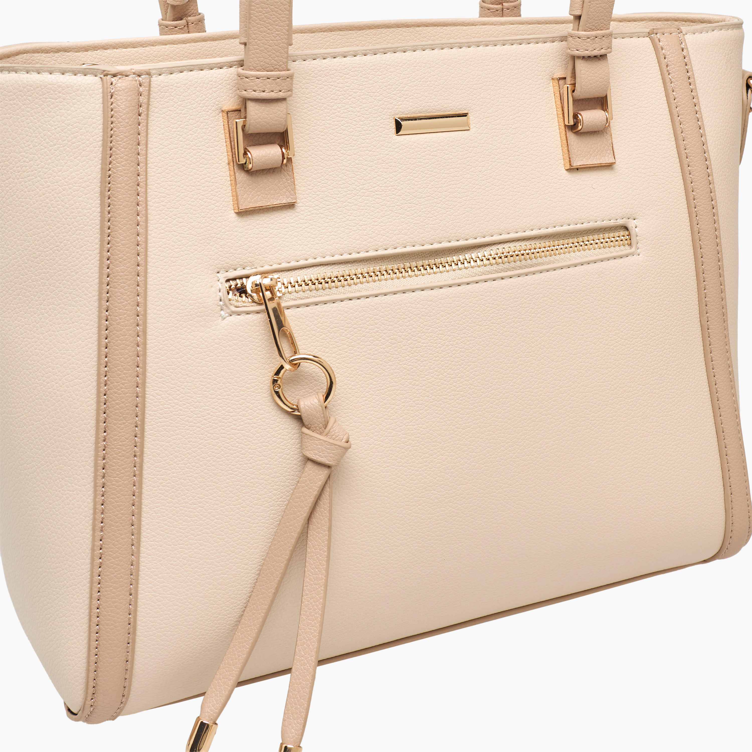 Adore Textured Tote Bag with Detachable Strap-women-bagsandwallets-handbags-image-5