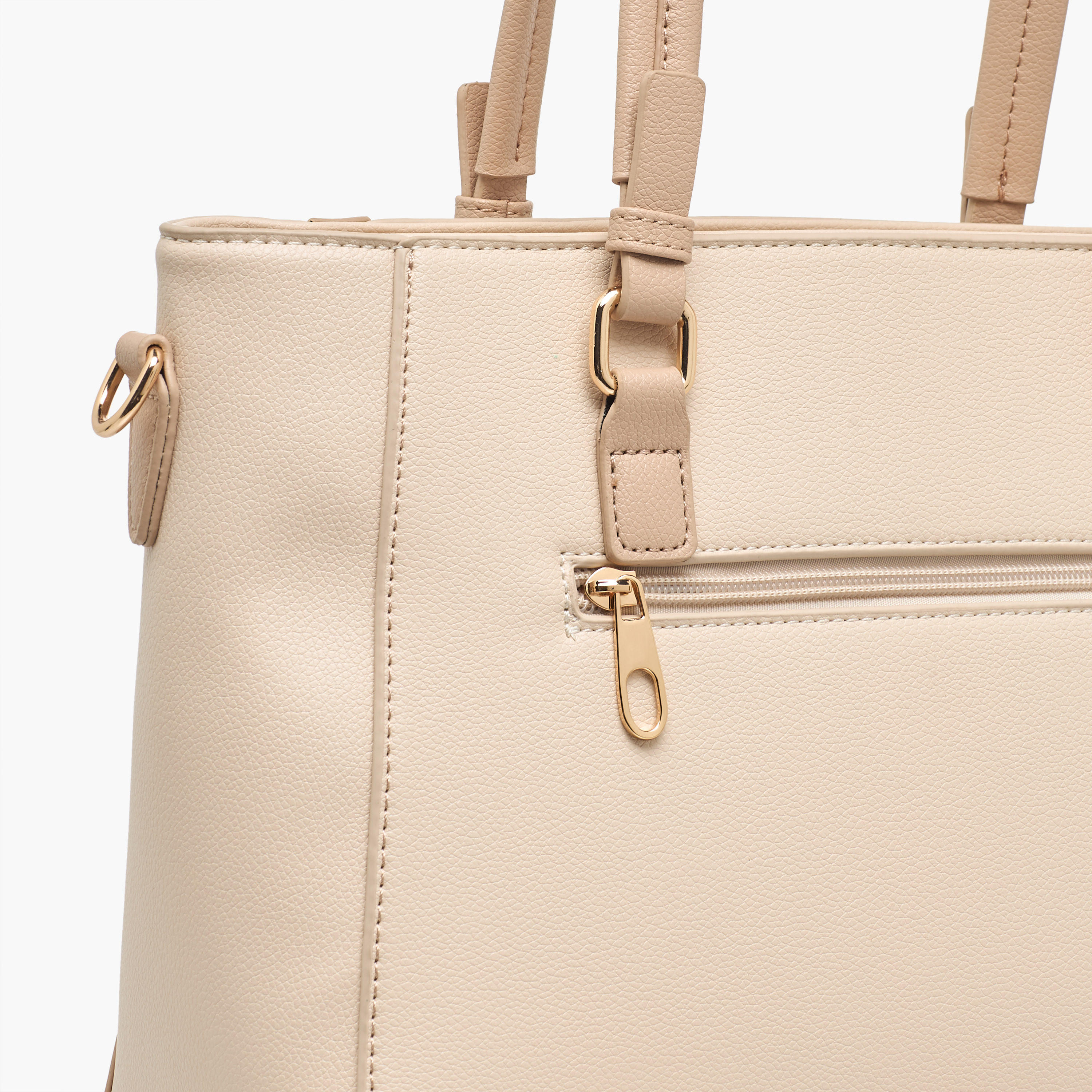 Adore Textured Tote Bag with Detachable Strap-women-bagsandwallets-handbags-image-6