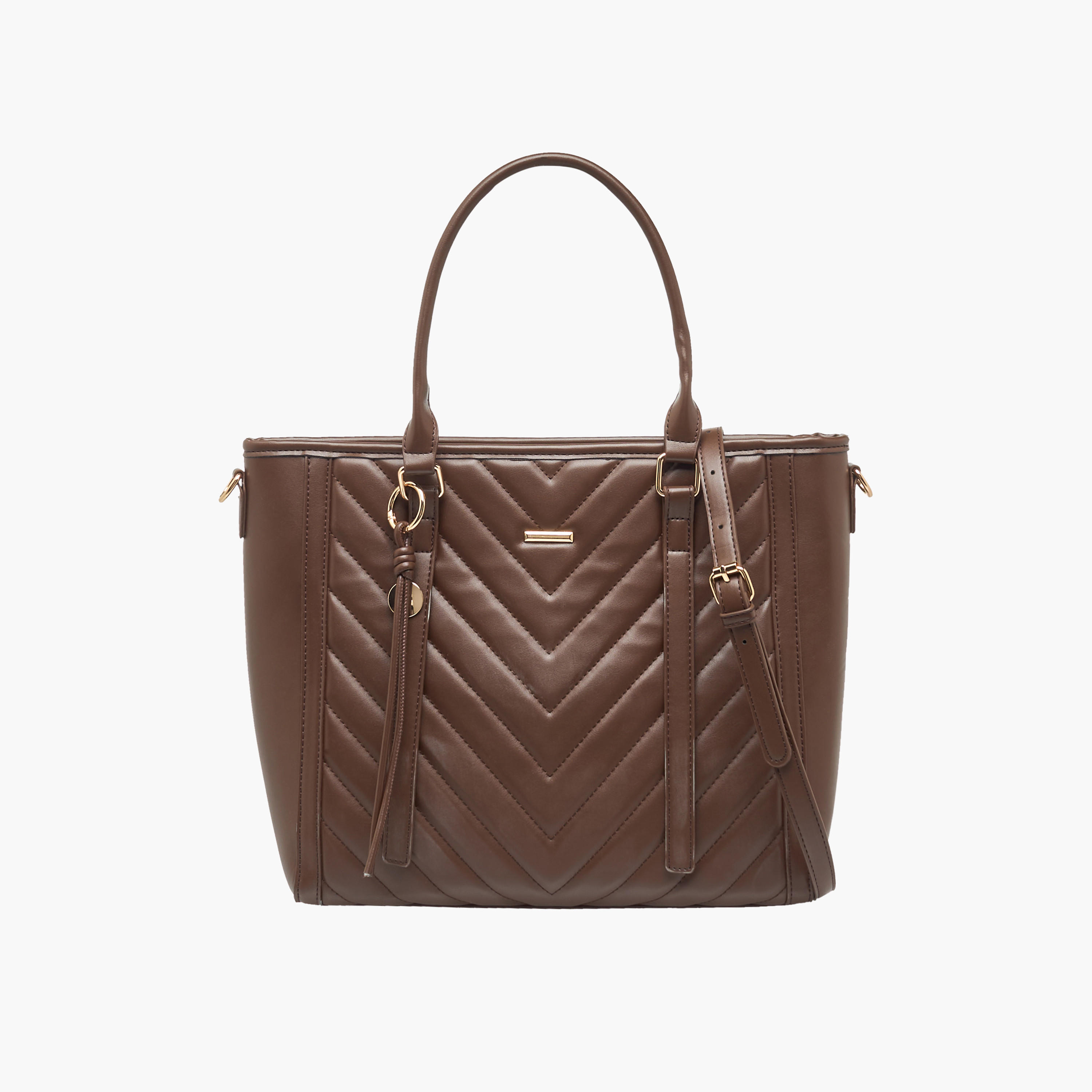 Adore Quilted Tote Bag with Detachable Strap-women-bagsandwallets-handbags-image-1