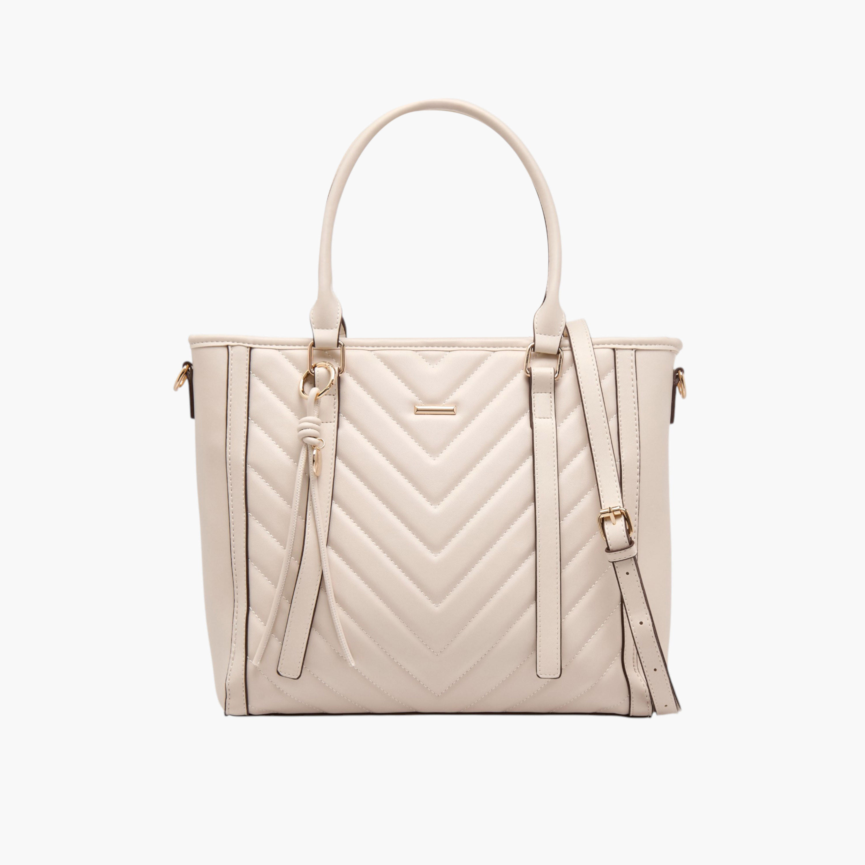 Adore Quilted Tote Bag with Detachable Strap-women-bagsandwallets-handbags-image-1