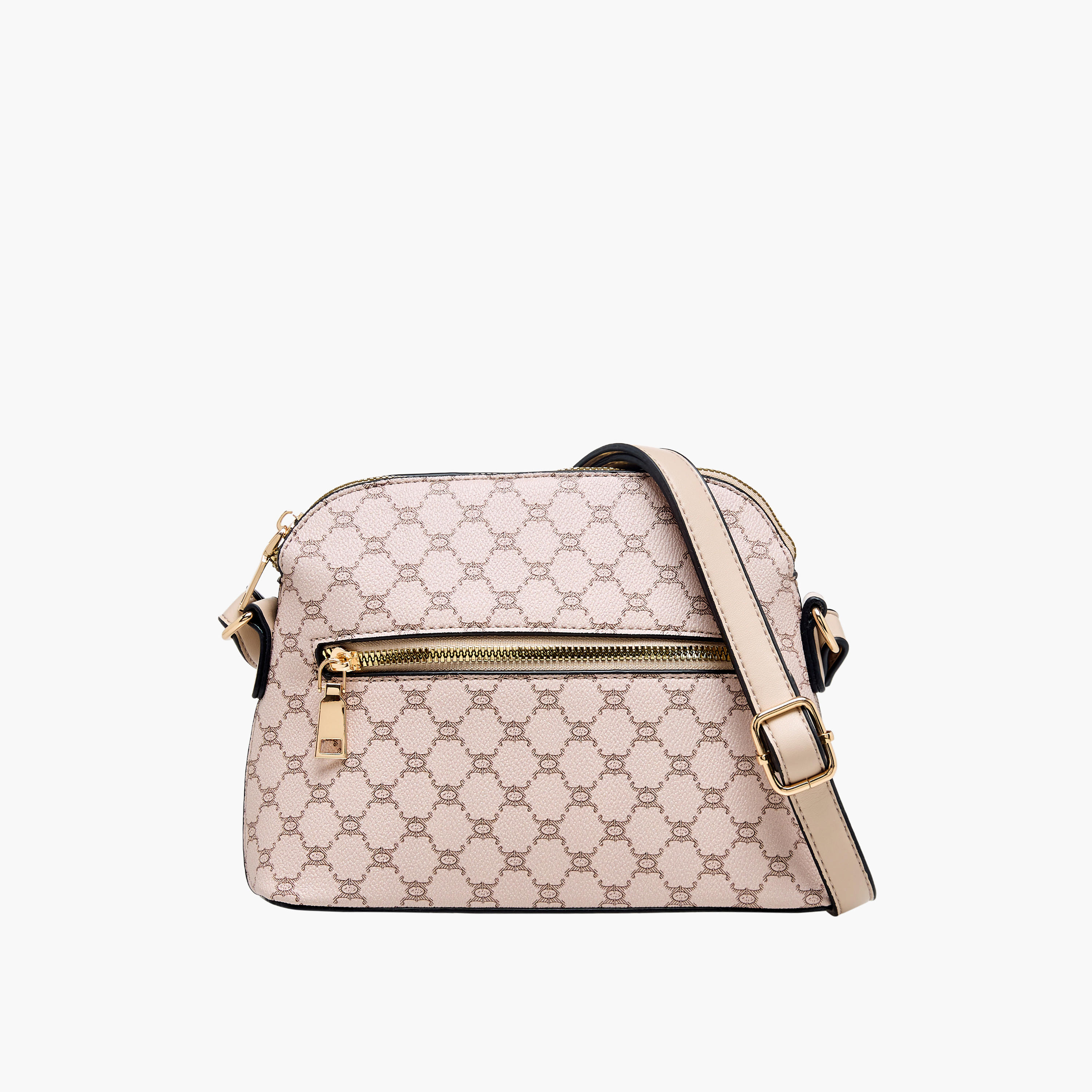 Adore Tom Monogram Print Crossbody Bag with Zip Closure-women-bagsandwallets-handbags-image-1