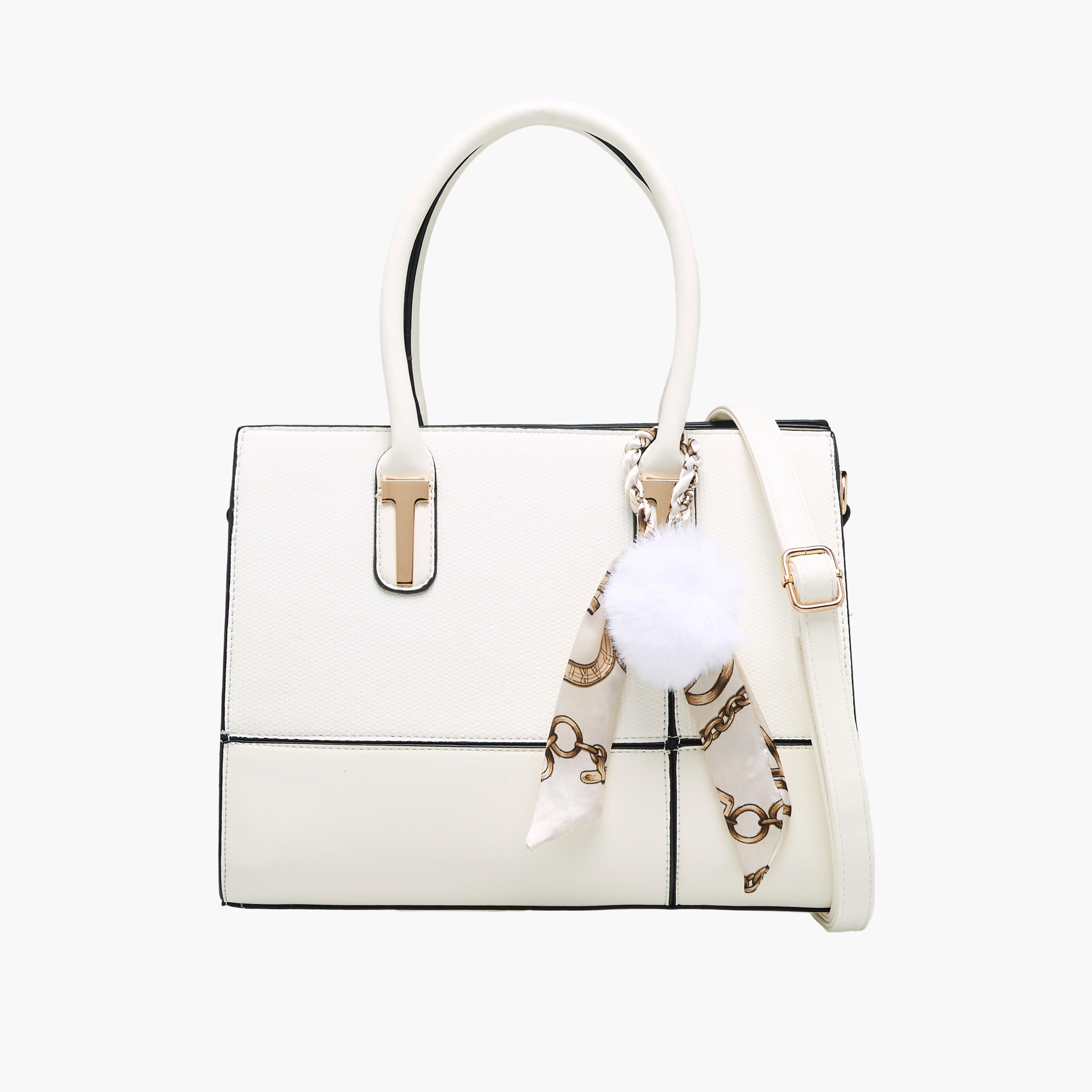 Adore Tom Scarf Accent Tote Bag with Pouch-women-bagsandwallets-handbags-image-1