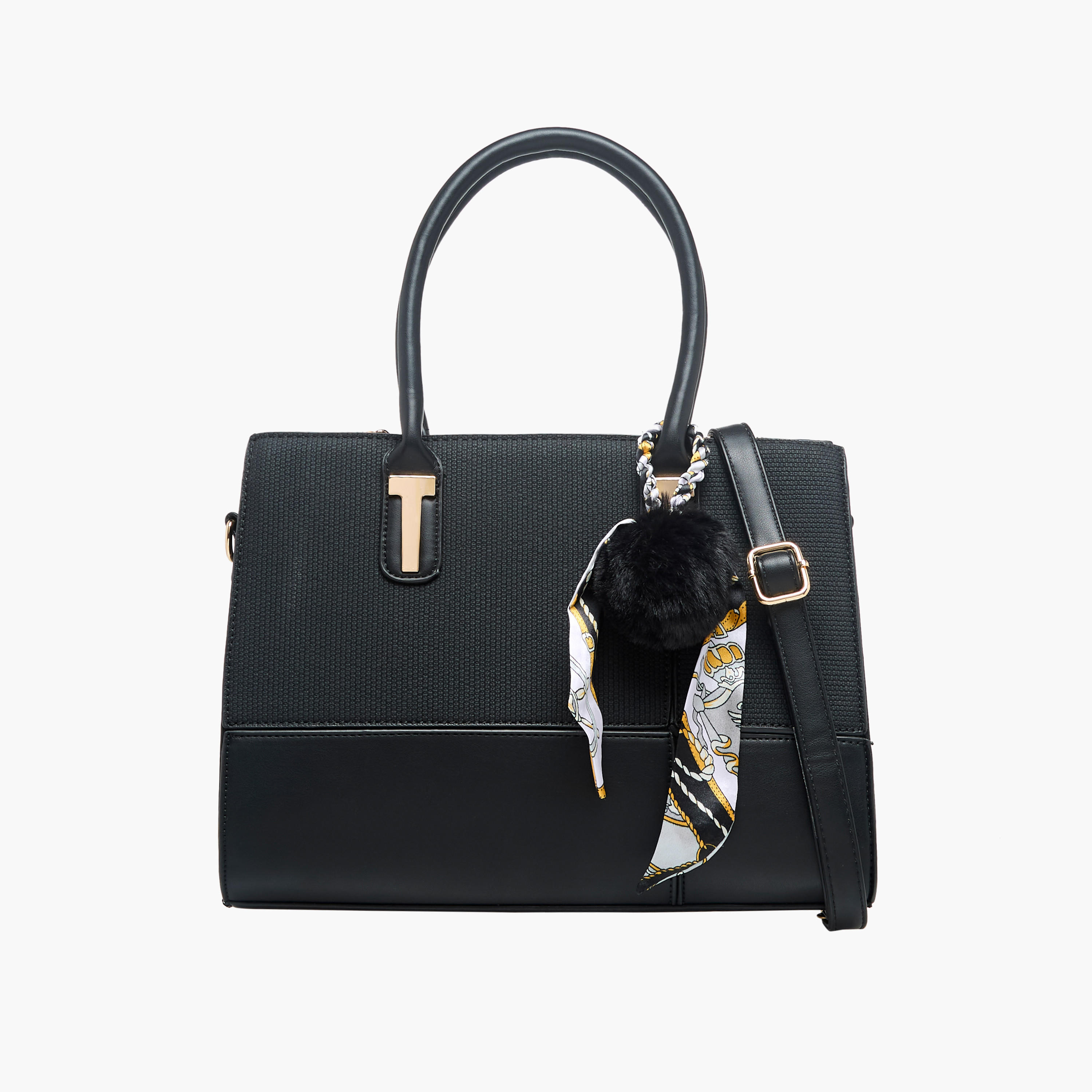 Adore Tom Scarf Accent Tote Bag with Pouch-women-bagsandwallets-handbags-image-1