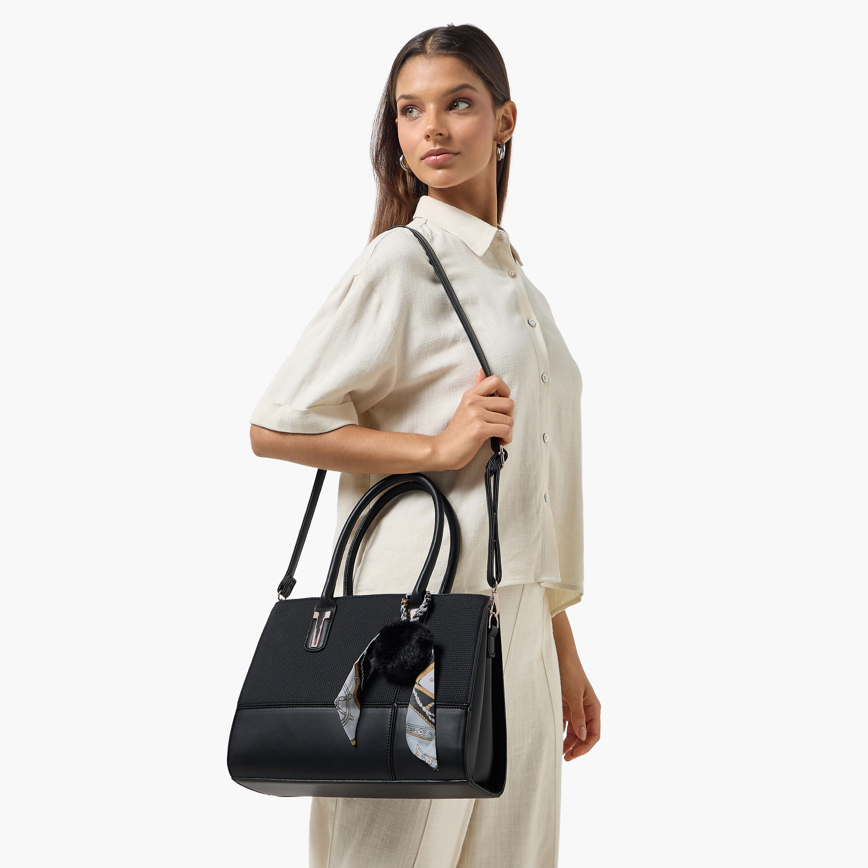 Adore Tom Scarf Accent Tote Bag with Pouch-women-bagsandwallets-handbags-image-8