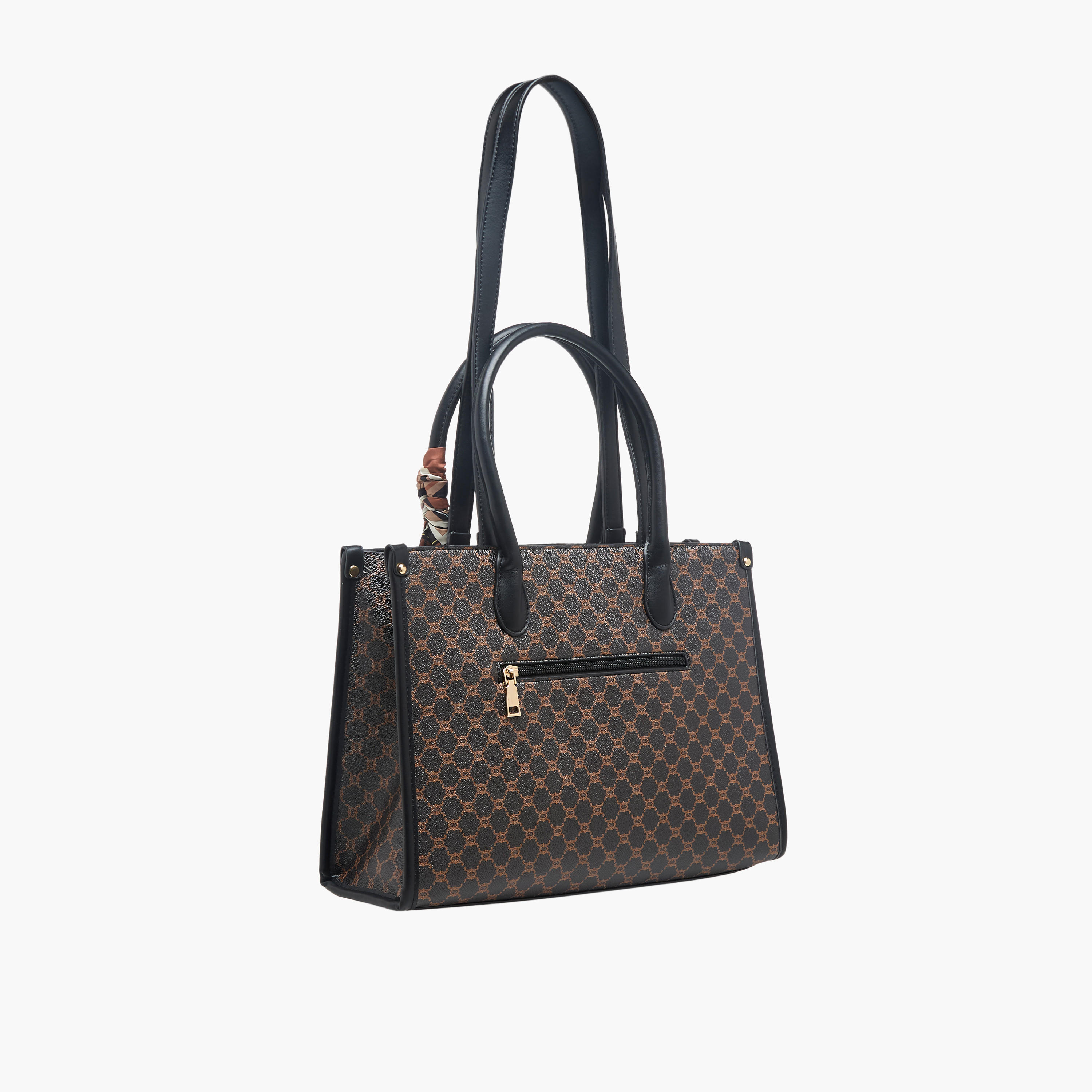 شنطة توتي بوشاح وطبعات مونوجرام توم من أدور-women-bagsandwallets-handbags-image-4