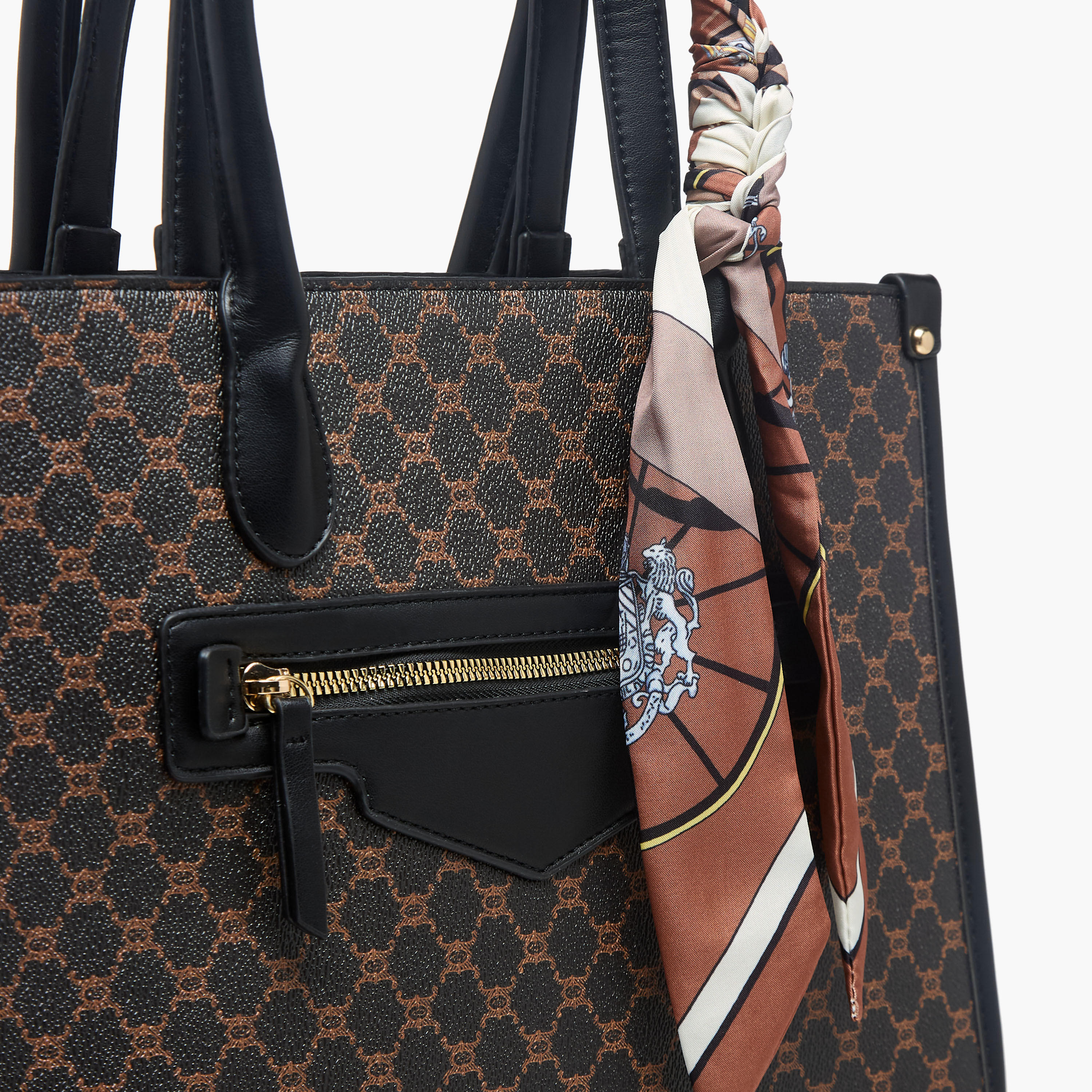 شنطة توتي بوشاح وطبعات مونوجرام توم من أدور-women-bagsandwallets-handbags-image-5