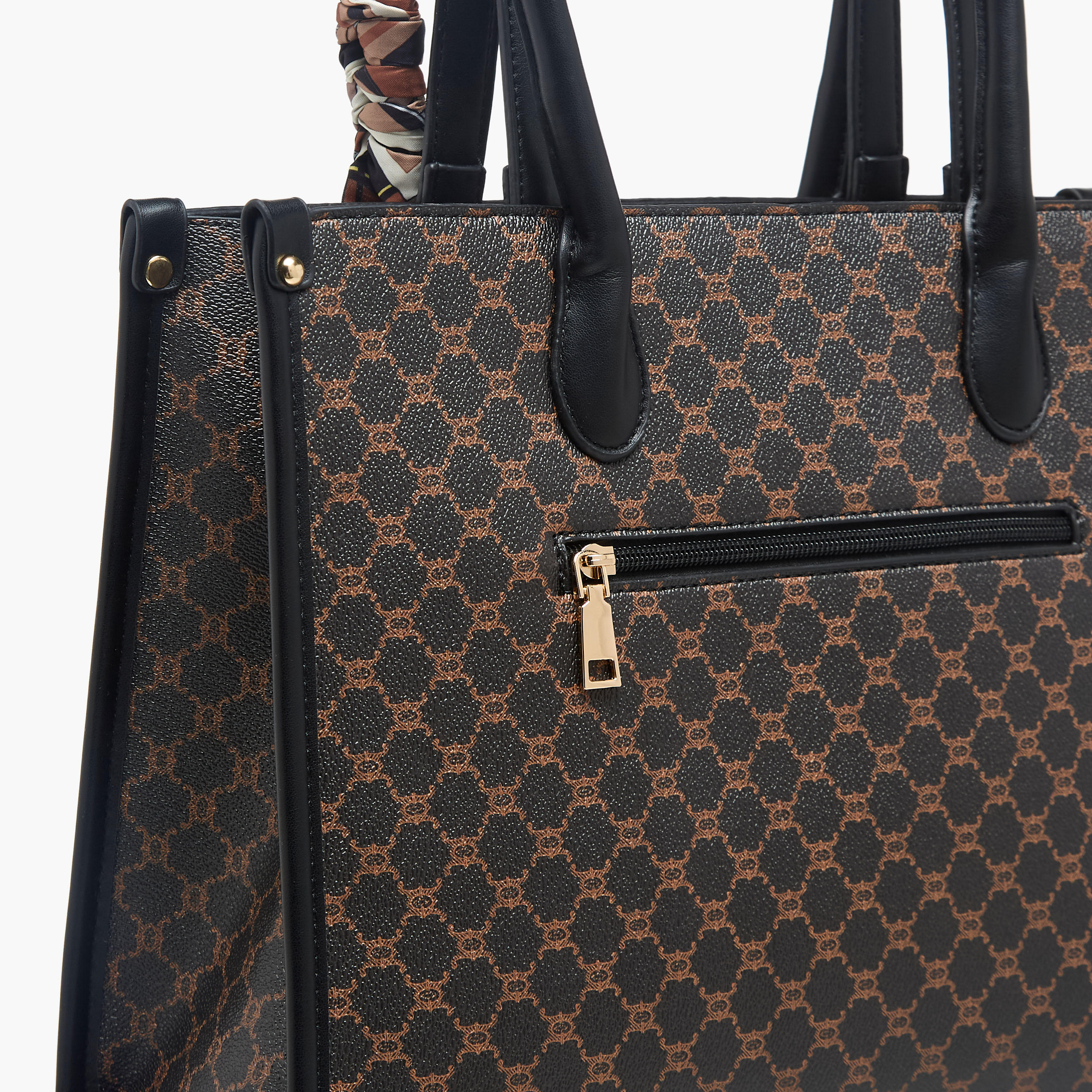 شنطة توتي بوشاح وطبعات مونوجرام توم من أدور-women-bagsandwallets-handbags-image-6