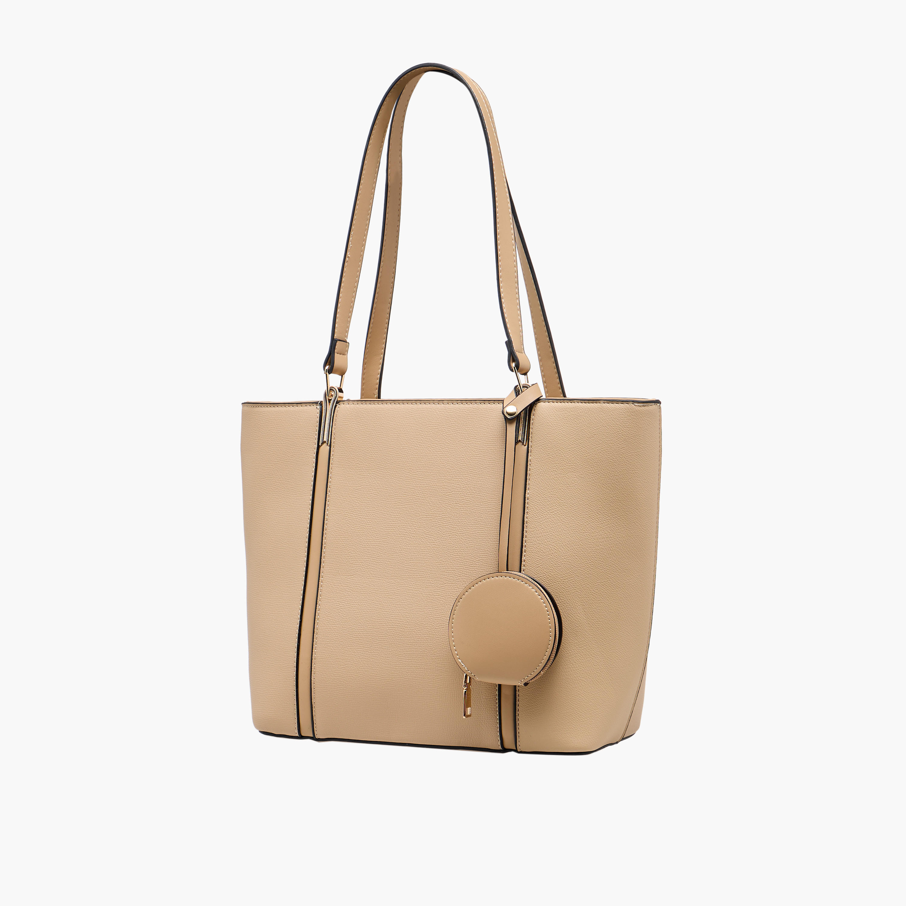 Adore Tom Textured Tote Bag with Coin Pouch-women-bagsandwallets-handbags-image-3