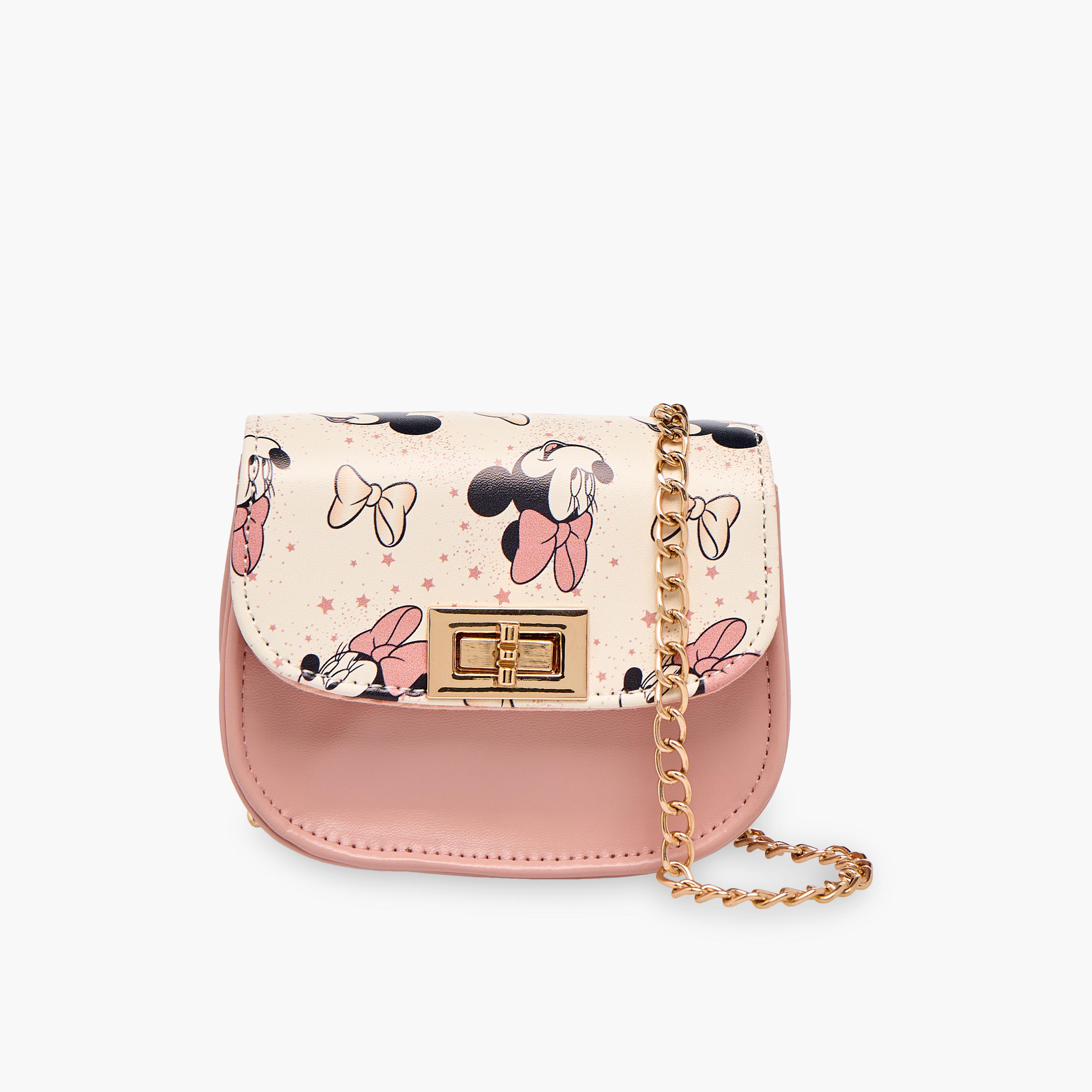 شنطة كروس بودي بحزام سلسلة قابل للفصل وطبعات ميني ماوس من ديزني-girls-accessories-bags-image-1