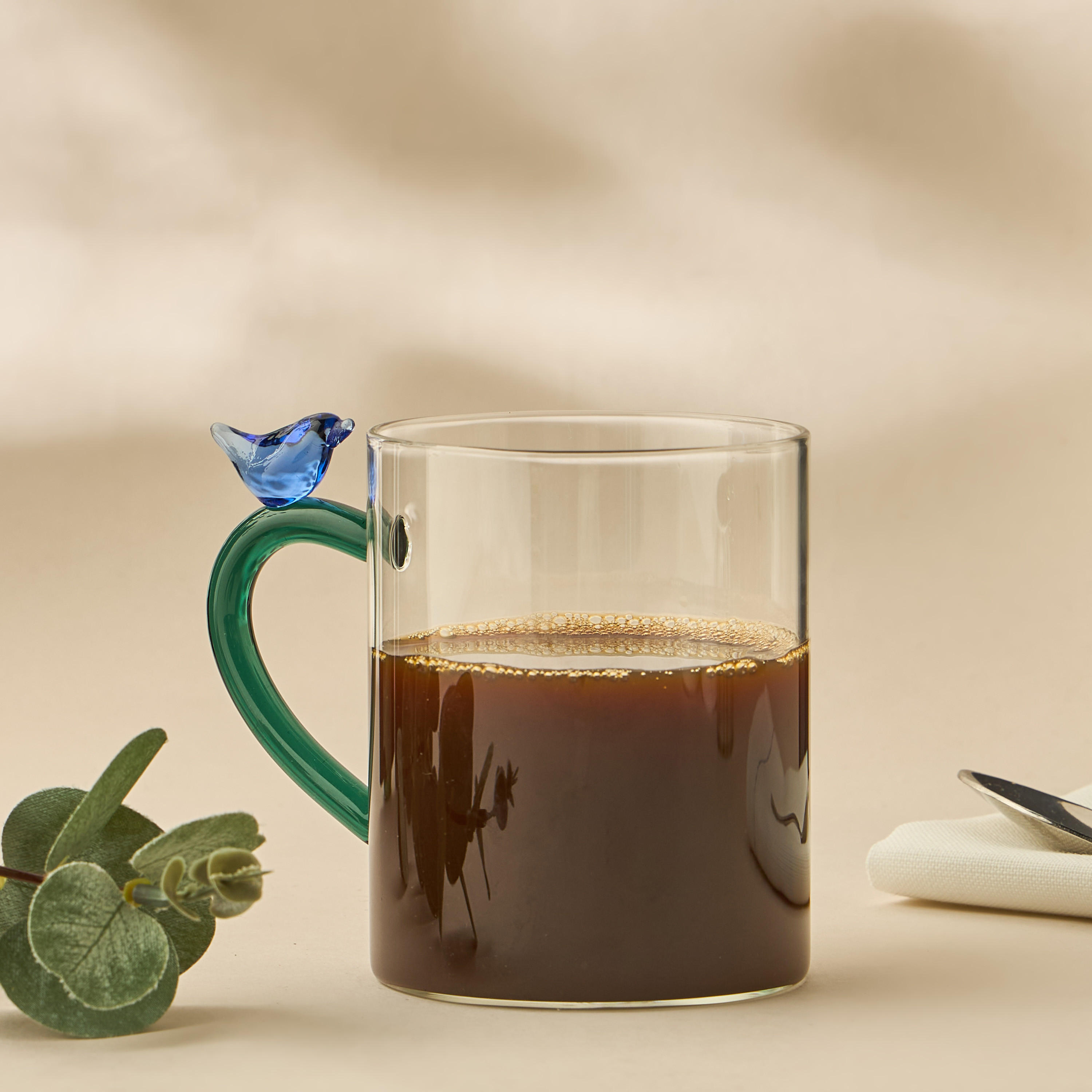 Figural Glass Mug with Bird Handle-household-dining-teaandcoffee-mugsandcups-image-4
