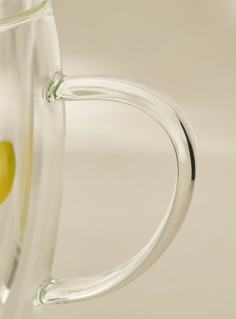 Lemon Accent Double Wall Glass Mug- 320 ml-household-dining-teaandcoffee-mugsandcups-image-2