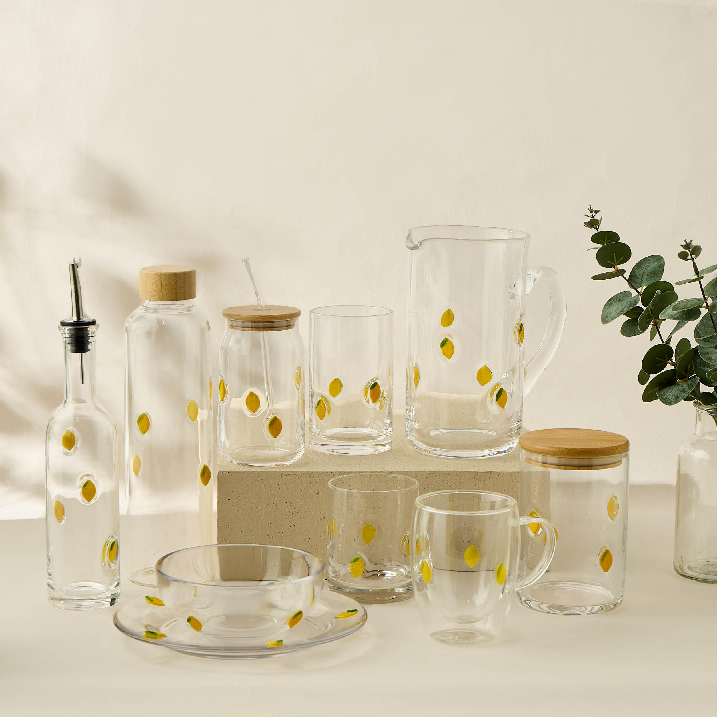 Lemon Accent Double Wall Glass Mug- 320 ml-household-dining-teaandcoffee-mugsandcups-image-5
