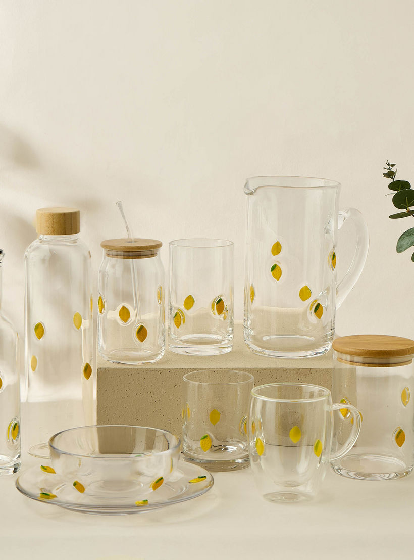 Lemon Accent Double Wall Glass Mug- 320 ml-household-dining-teaandcoffee-mugsandcups-image-5