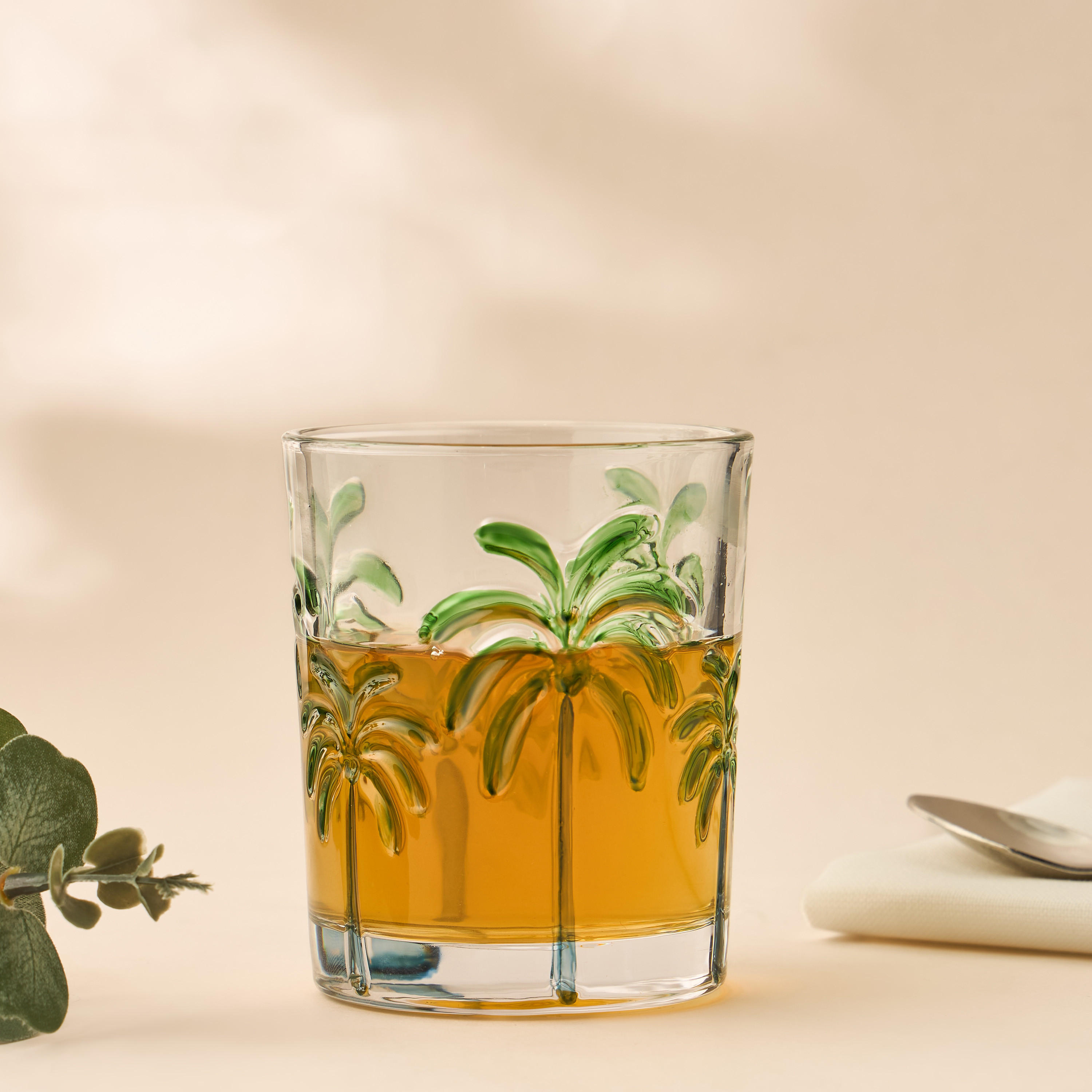 Palm Tree Debossed DOF Glass-household-dining-glassware-drinkingglasses-image-4