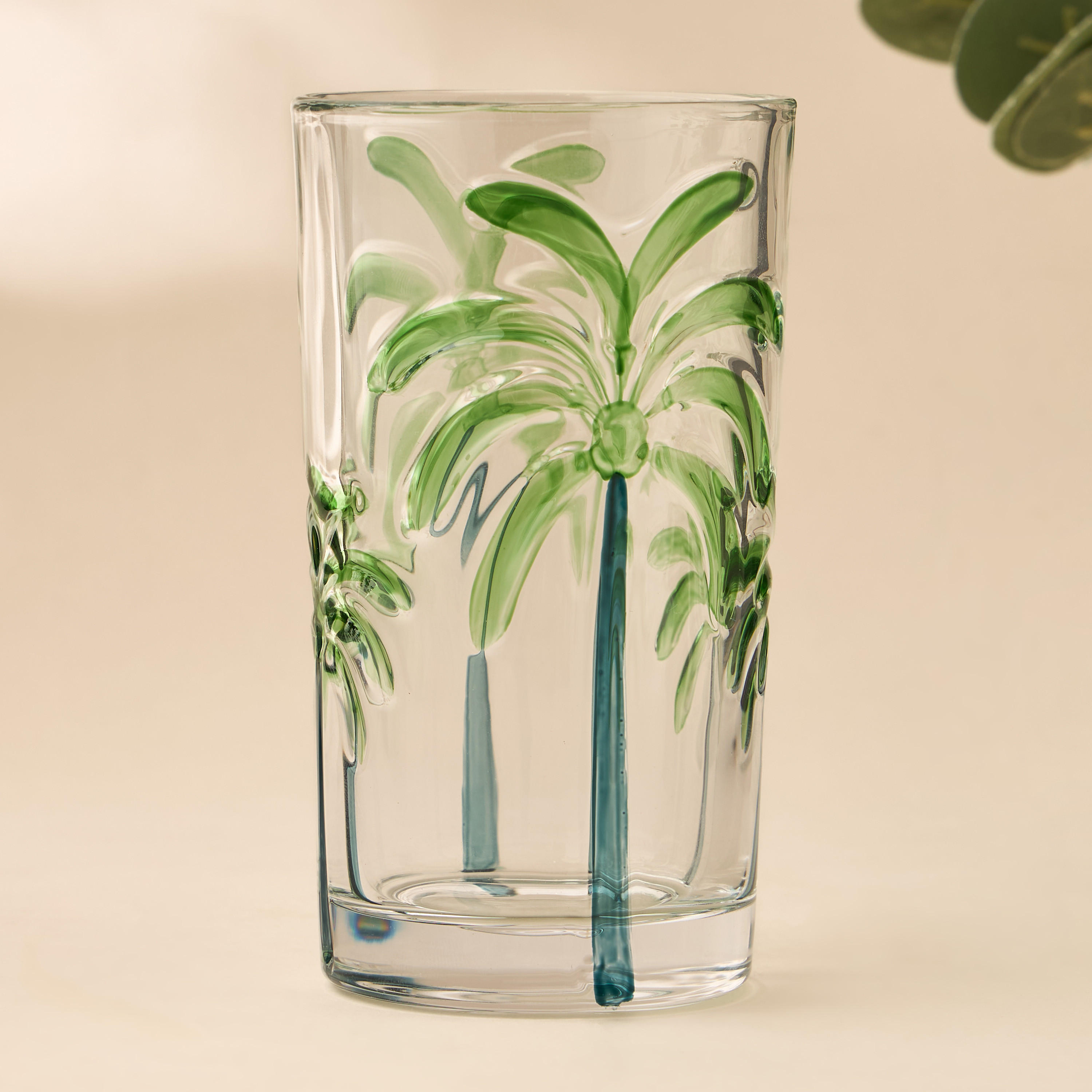 كوب طويل بنقوش شجر النخيل-household-dining-glassware-drinkingglasses-image-1