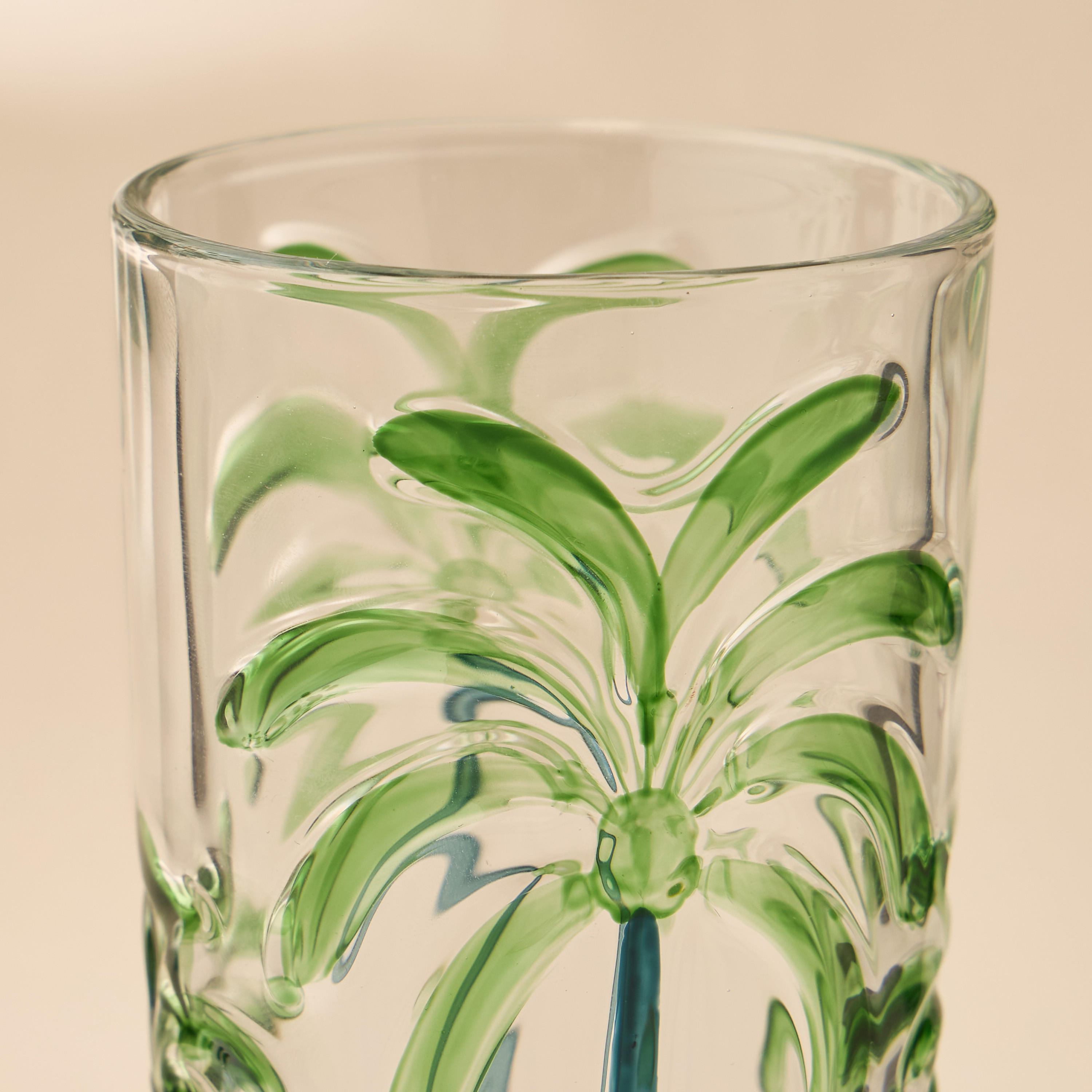 كوب طويل بنقوش شجر النخيل-household-dining-glassware-drinkingglasses-image-3