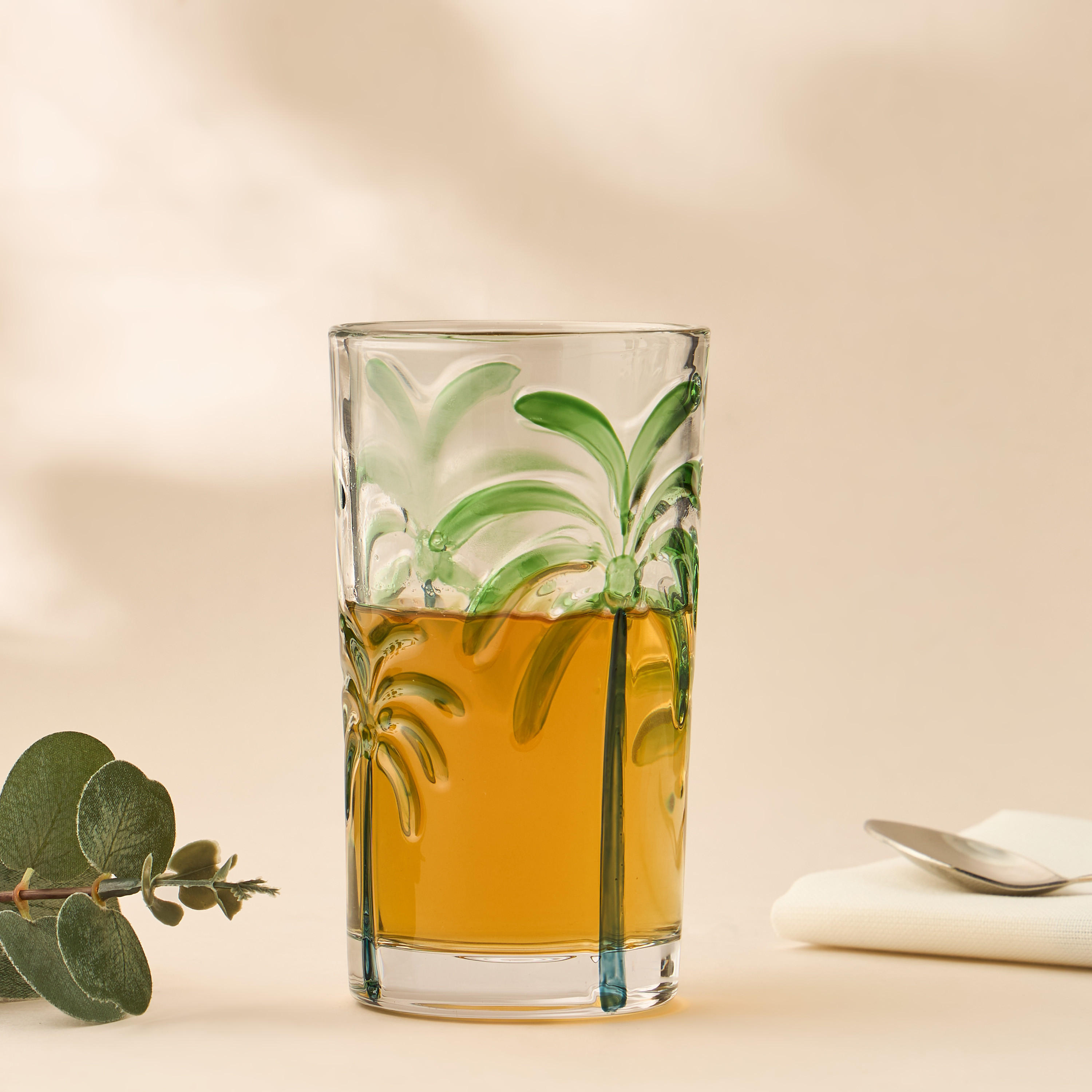 كوب طويل بنقوش شجر النخيل-household-dining-glassware-drinkingglasses-image-4