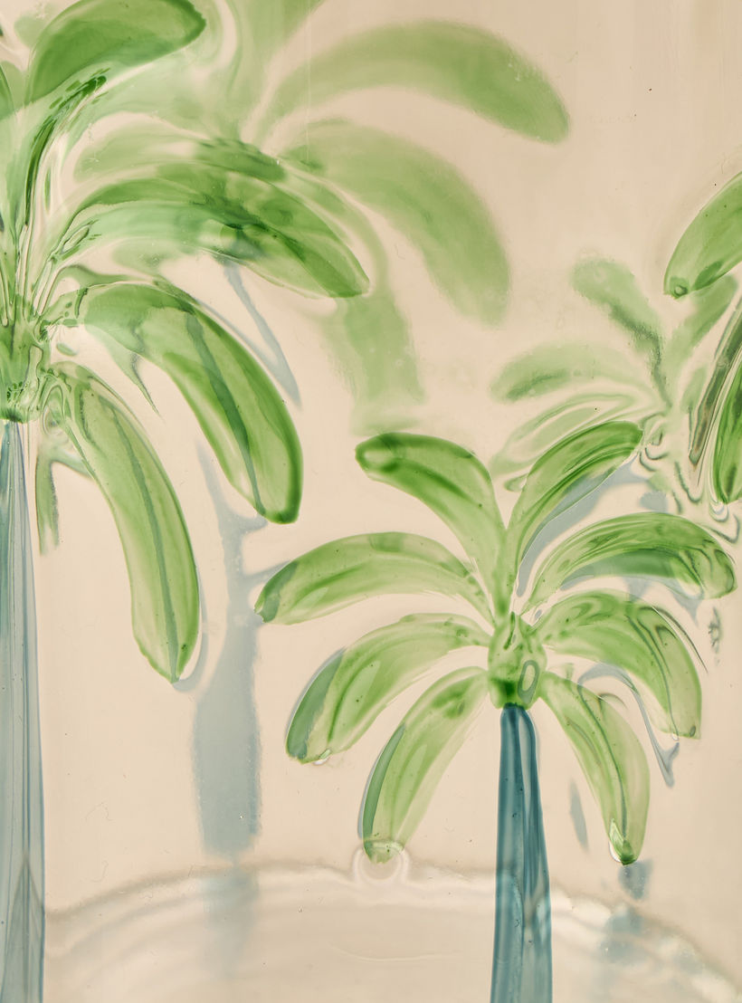 Palm Tree Debossed Glass Canister - 800 ml-household-kitchen-foodstorage-containers-image-3