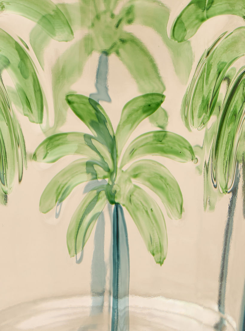 Palm Tree Debossed Glass Canister - 1 L-household-kitchen-foodstorage-containers-image-3