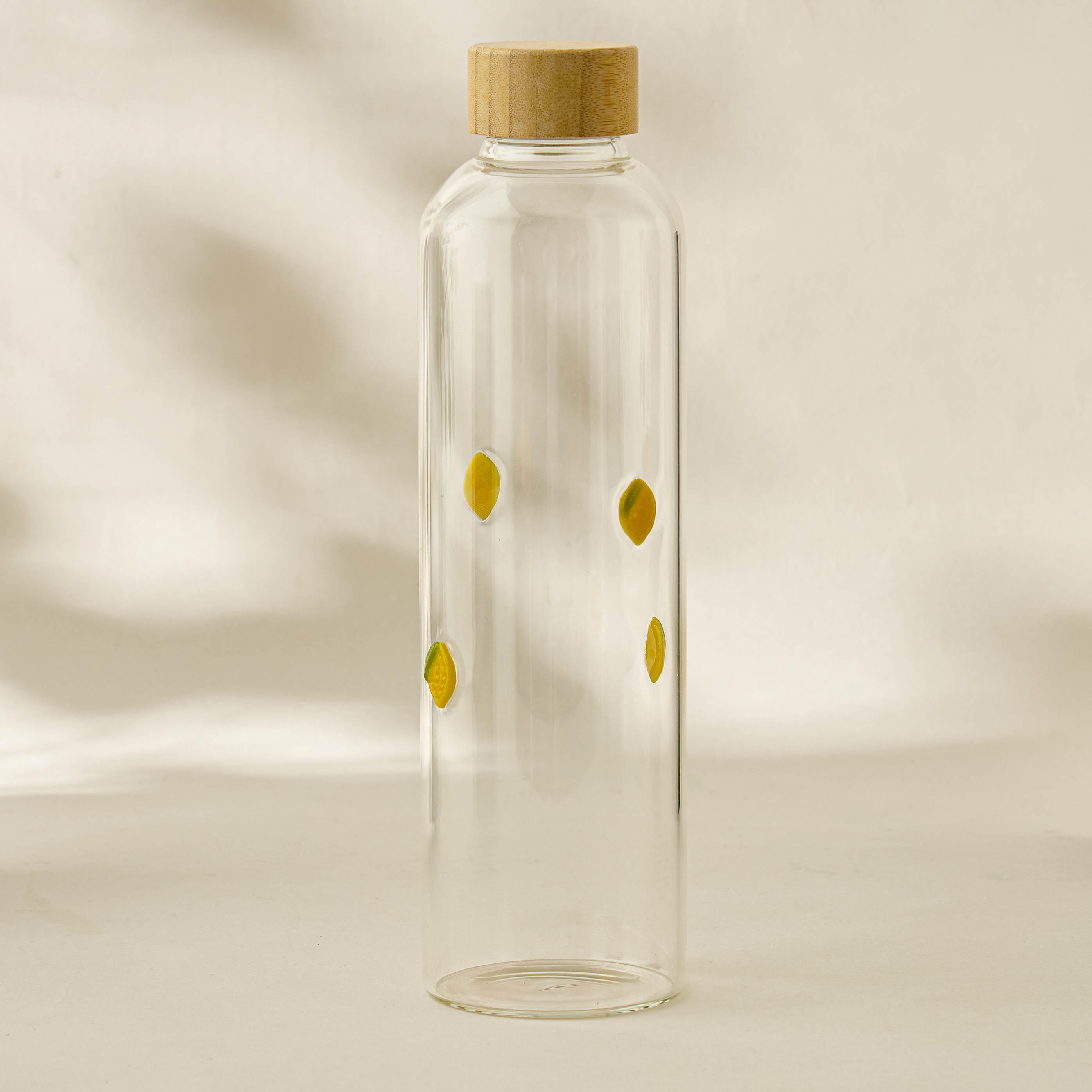 Lemon Accent Glass Bottle with Screw Lid-household-dining-drinkserveware-bottles-image-1