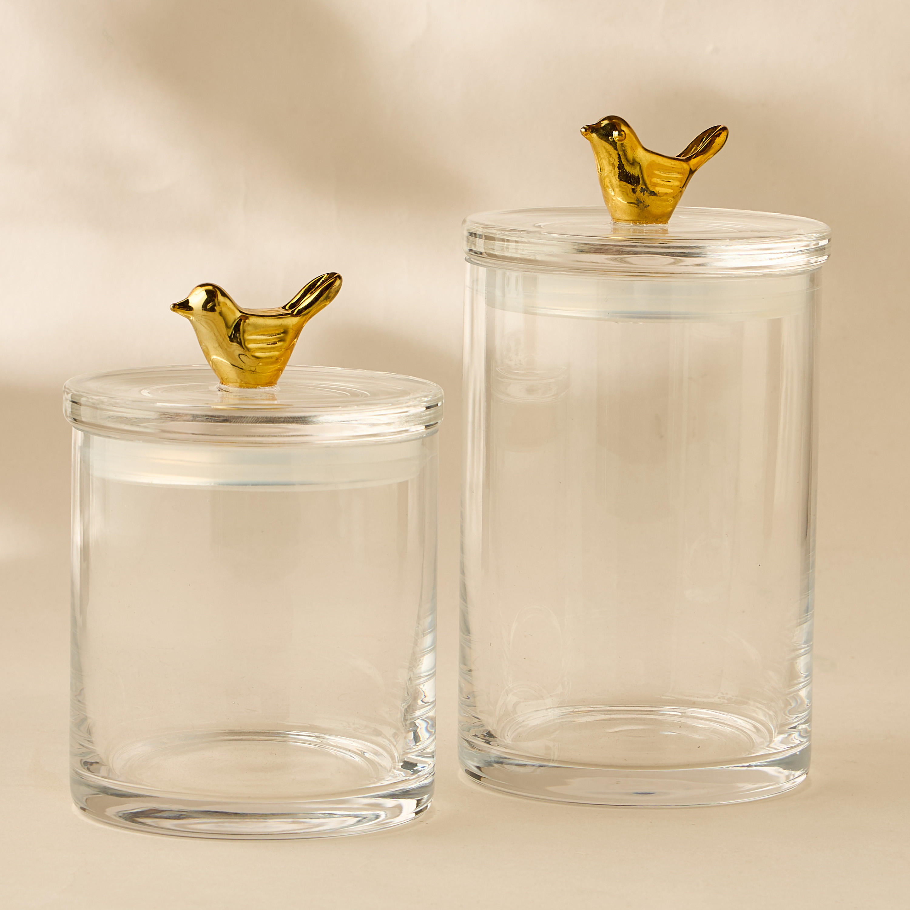 علبة زجاج بزينة طائر - 500 مل-household-kitchen-foodstorage-containers-image-1