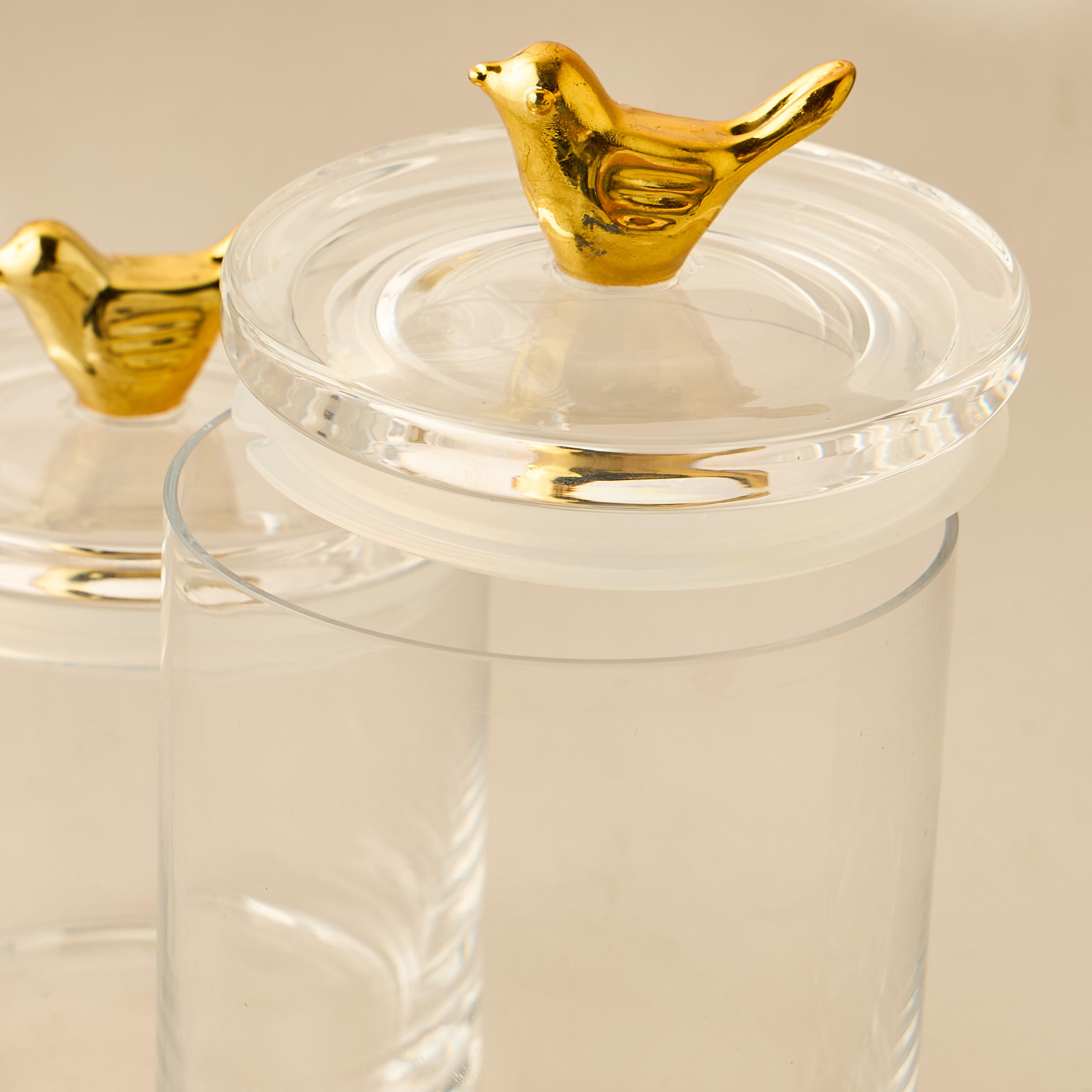 علبة زجاج بزينة طائر - 500 مل-household-kitchen-foodstorage-containers-image-4