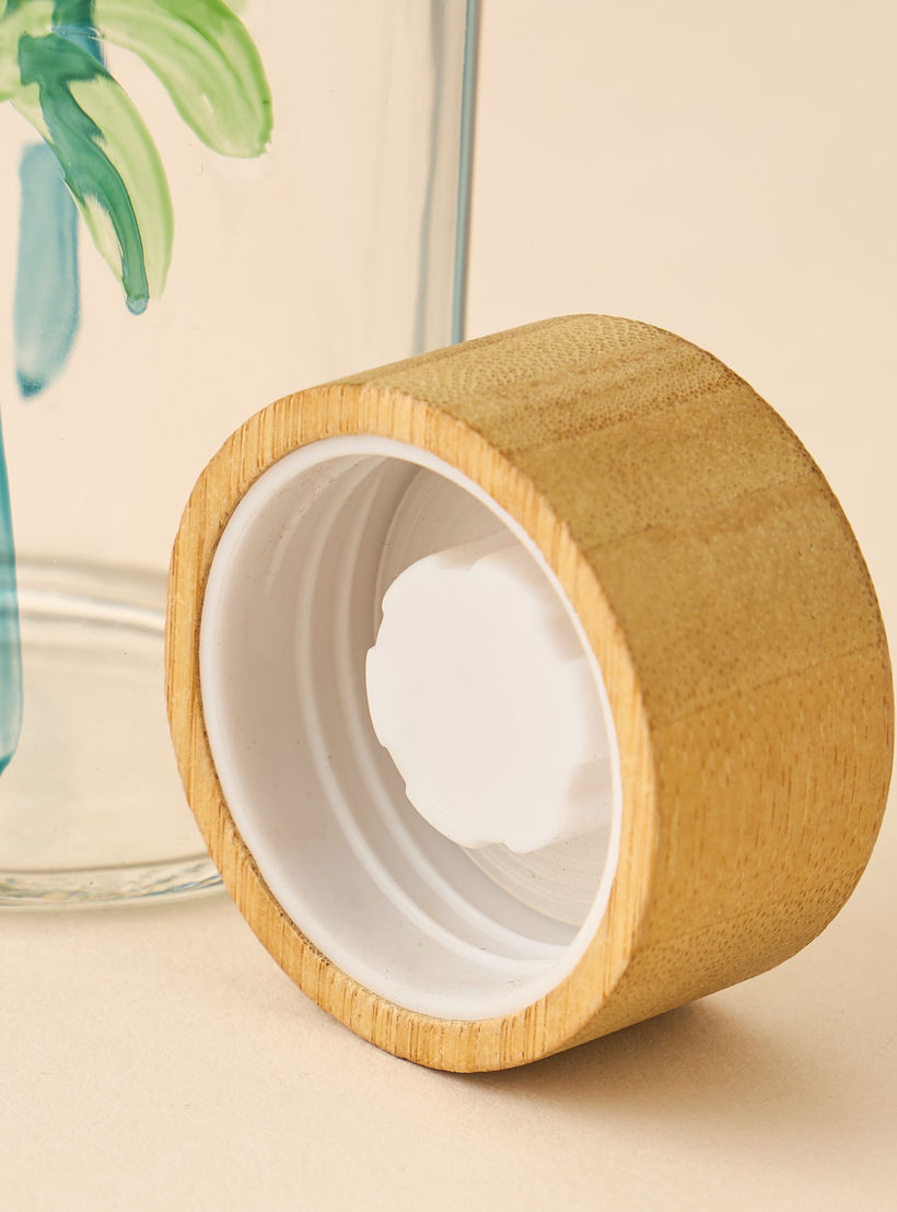 Palm Tree Debossed Glass Bottle-household-dining-drinkserveware-bottles-image-4