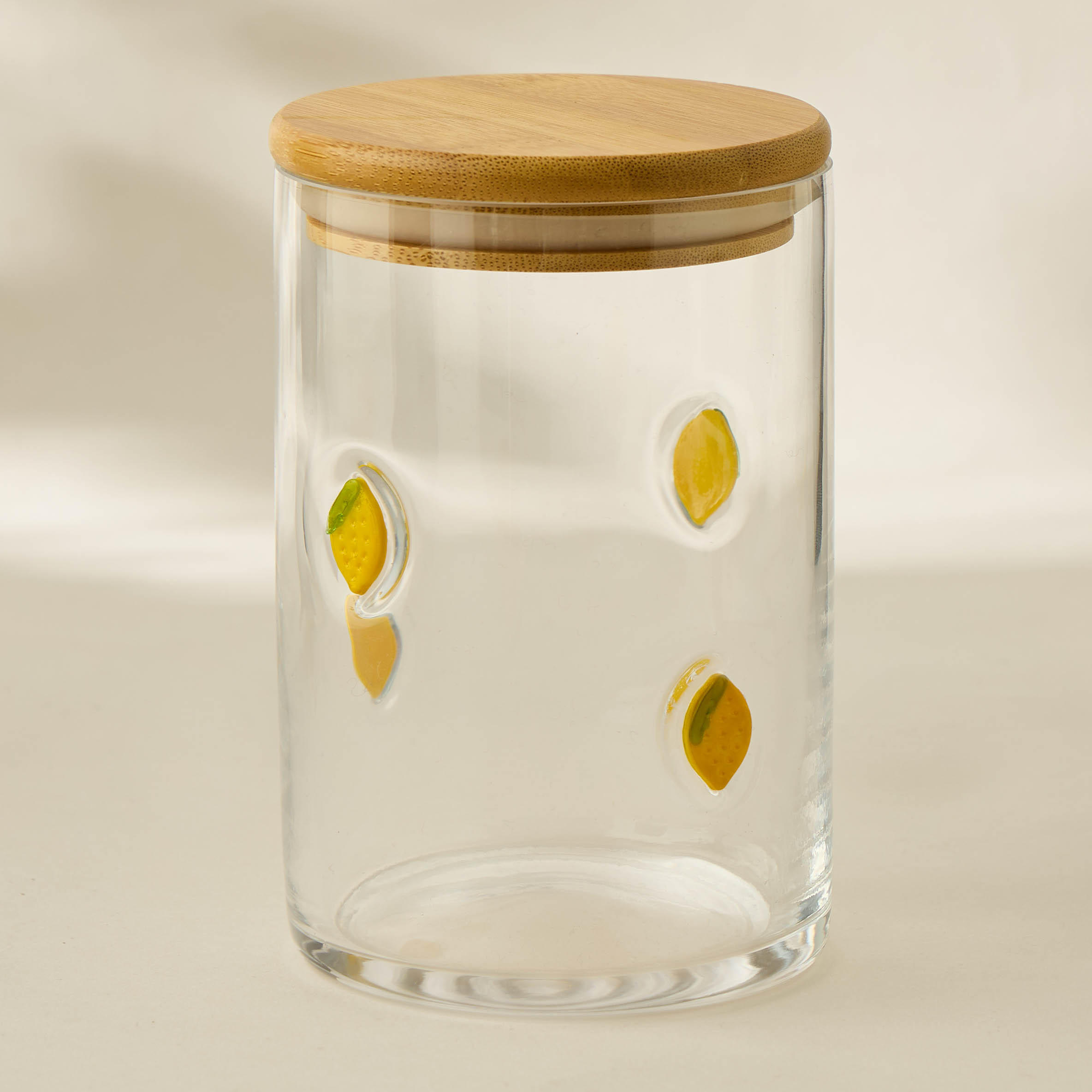 Lemon Accent Glass Canister - 800 ml-household-kitchen-foodstorage-containers-image-1