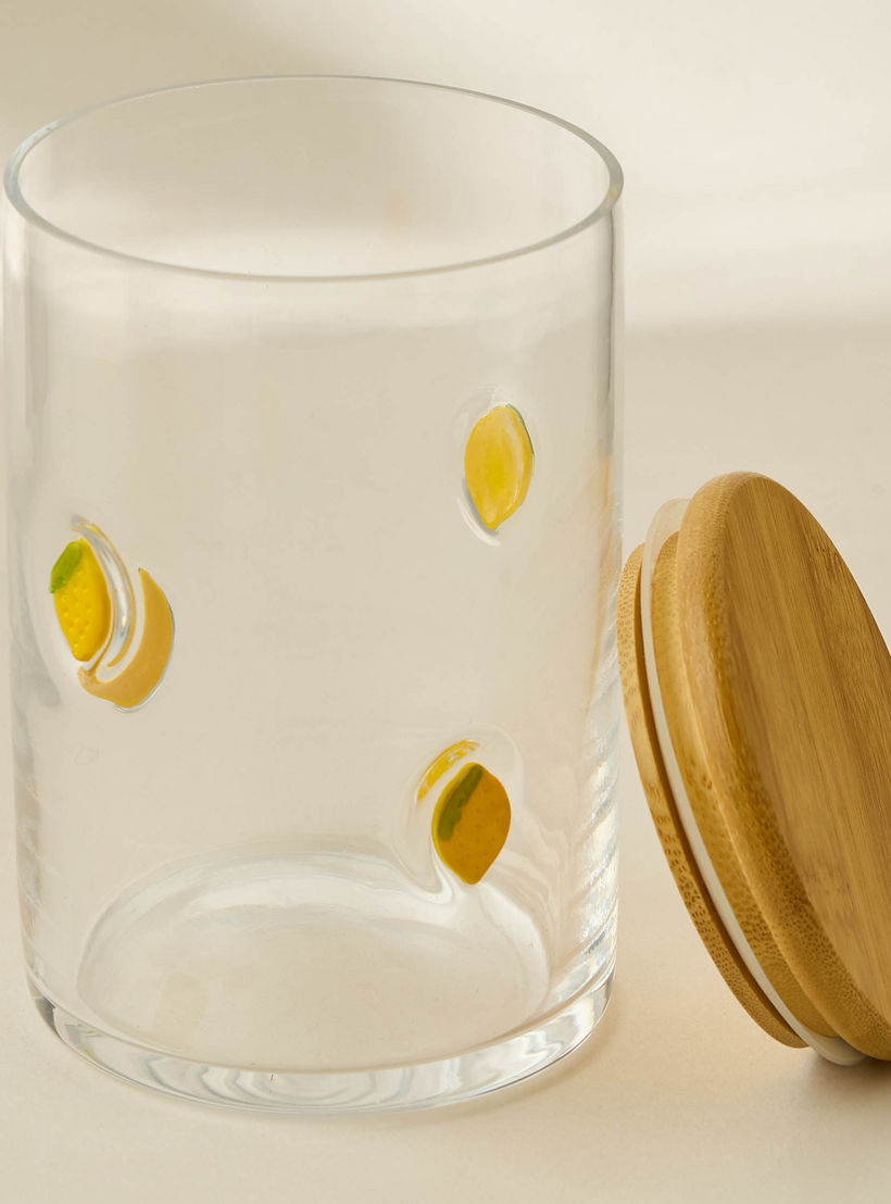 Lemon Accent Glass Canister - 800 ml-household-kitchen-foodstorage-containers-image-4