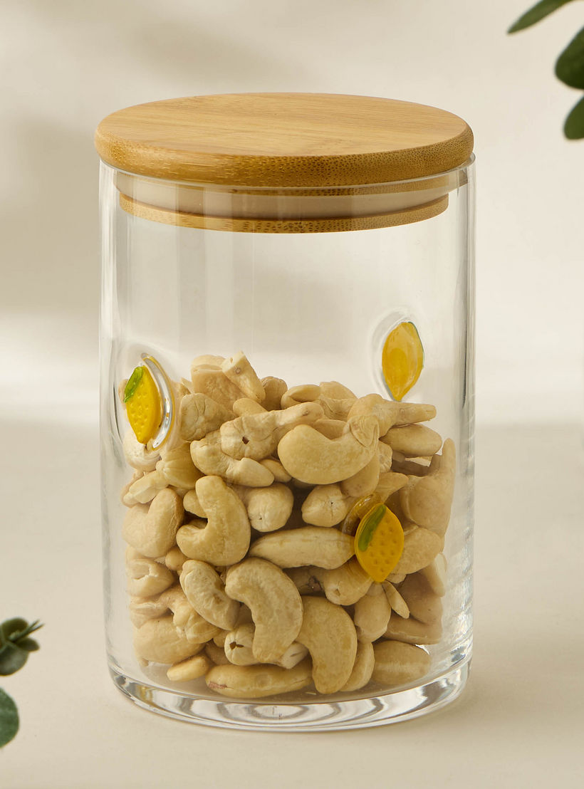 Lemon Accent Glass Canister - 800 ml-household-kitchen-foodstorage-containers-image-5