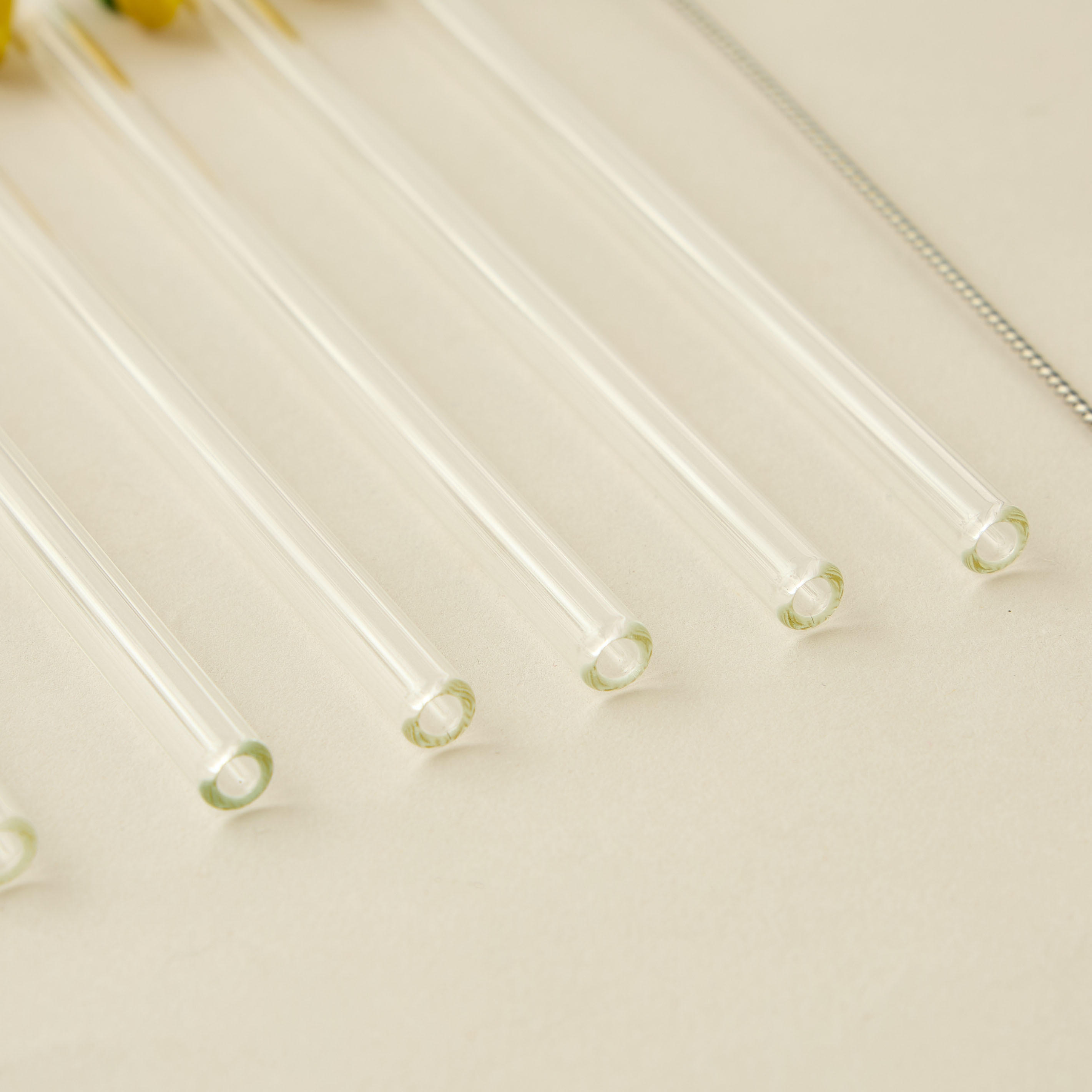 Floral Accent 7-Piece Glass Straw and Cleaning Brush Set-household-dining-glassware-drinkingglasses-image-3