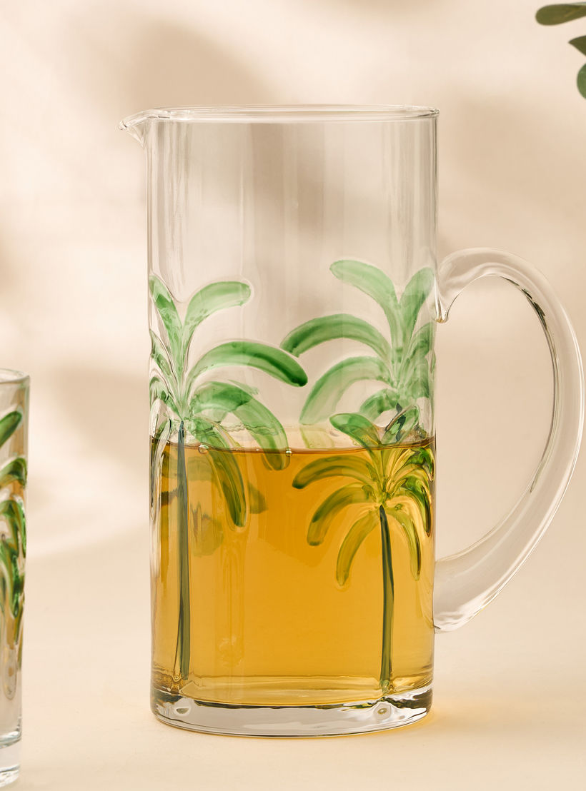 إبريق زجاجي منقوش بطبعات نخيل-household-dining-teaandcoffee-vacuumflaskscoffeeandteapots-image-4