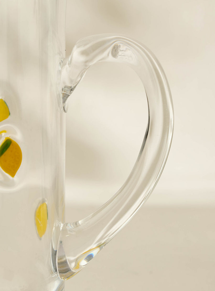 Lemon Accent Glass Pitcher- 1000 ml-household-dining-drinkserveware-jugsdecantersandcarafes-image-2
