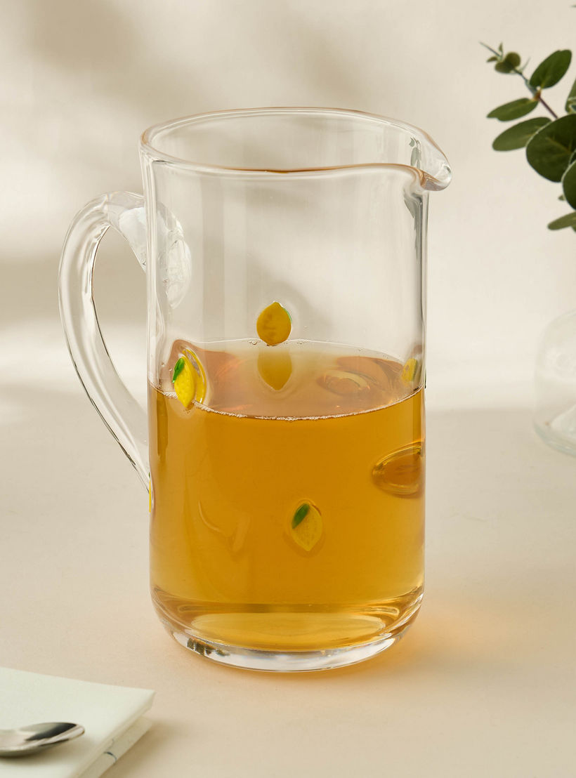Lemon Accent Glass Pitcher- 1000 ml-household-dining-drinkserveware-jugsdecantersandcarafes-image-5