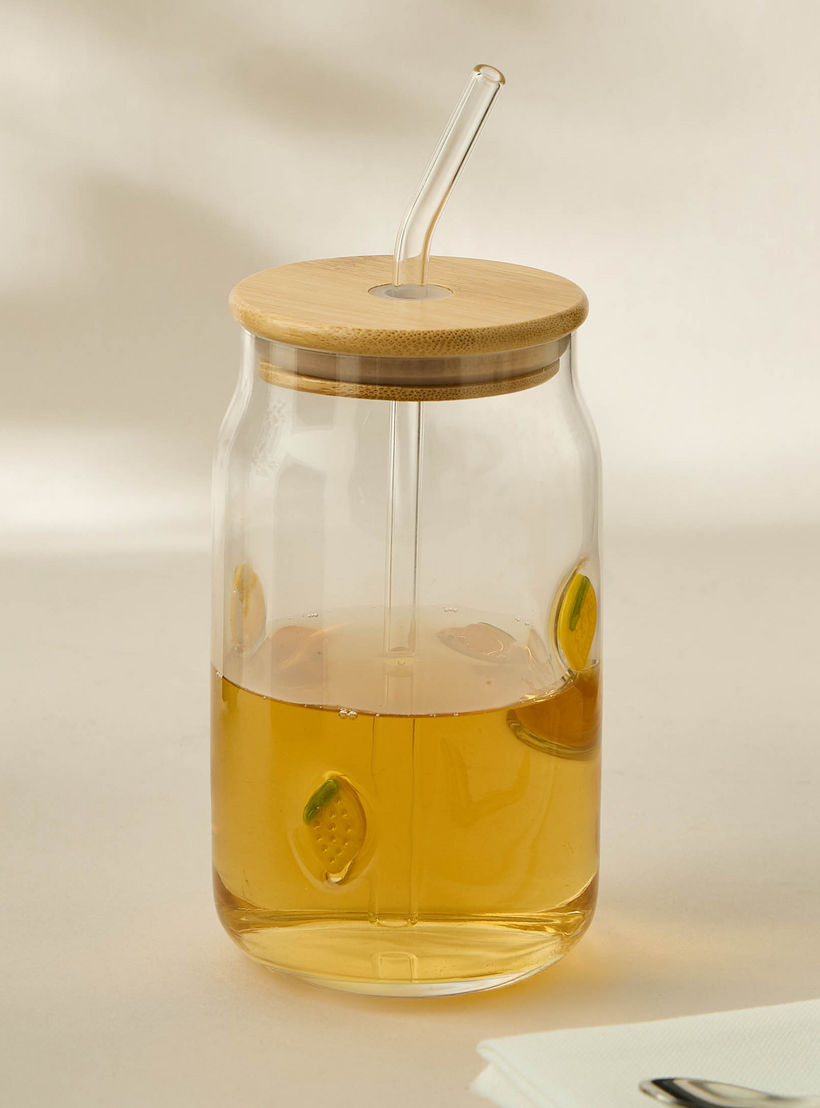 Lemon Accent Glass Sipper Bottle- 530 ml-household-dining-glassware-drinkingglasses-image-6