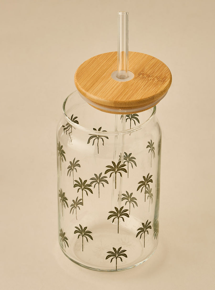 Palm Tree Print Glass Sipper - Set of 2-household-dining-teaandcoffee-travelmugsandsippers-image-2