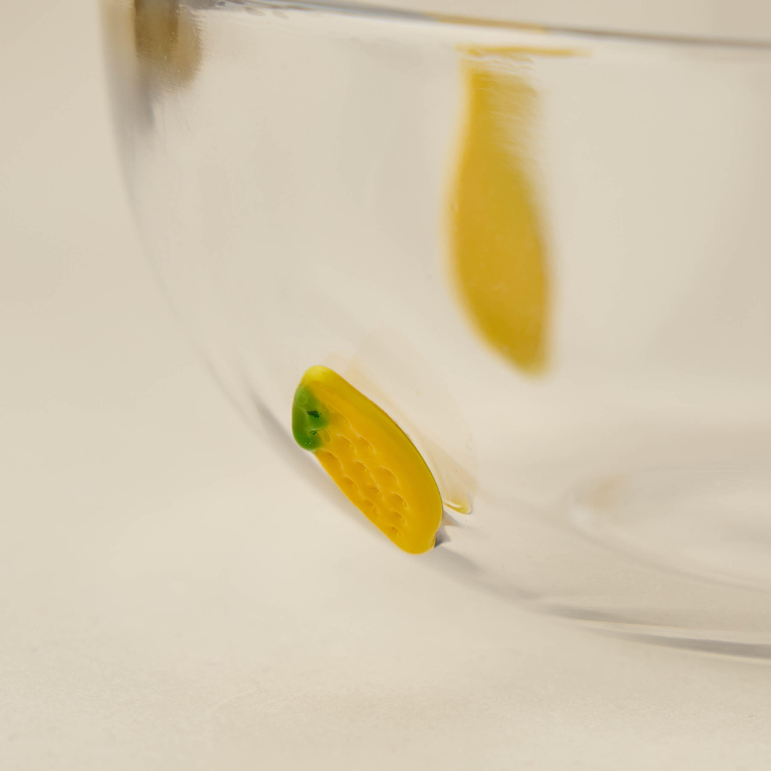 Lemon Accent Glass Serving Bowl - 13 cms-household-dining-dinnerware-bowls-image-3