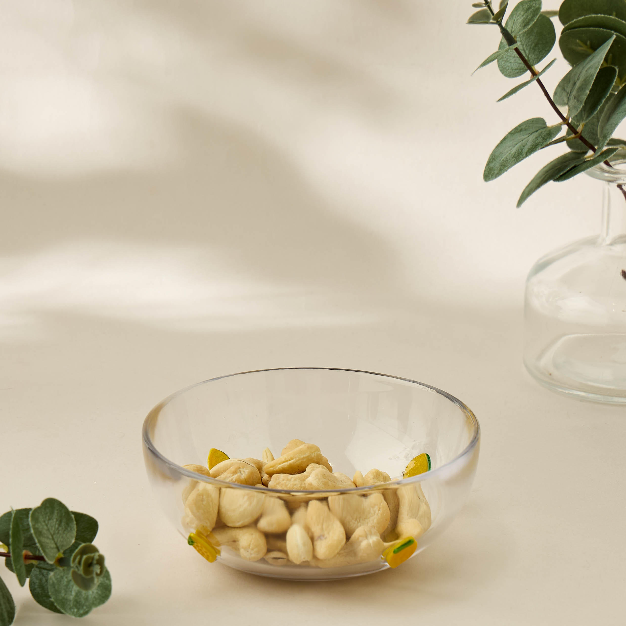 Lemon Accent Glass Serving Bowl - 13 cms-household-dining-dinnerware-bowls-image-4