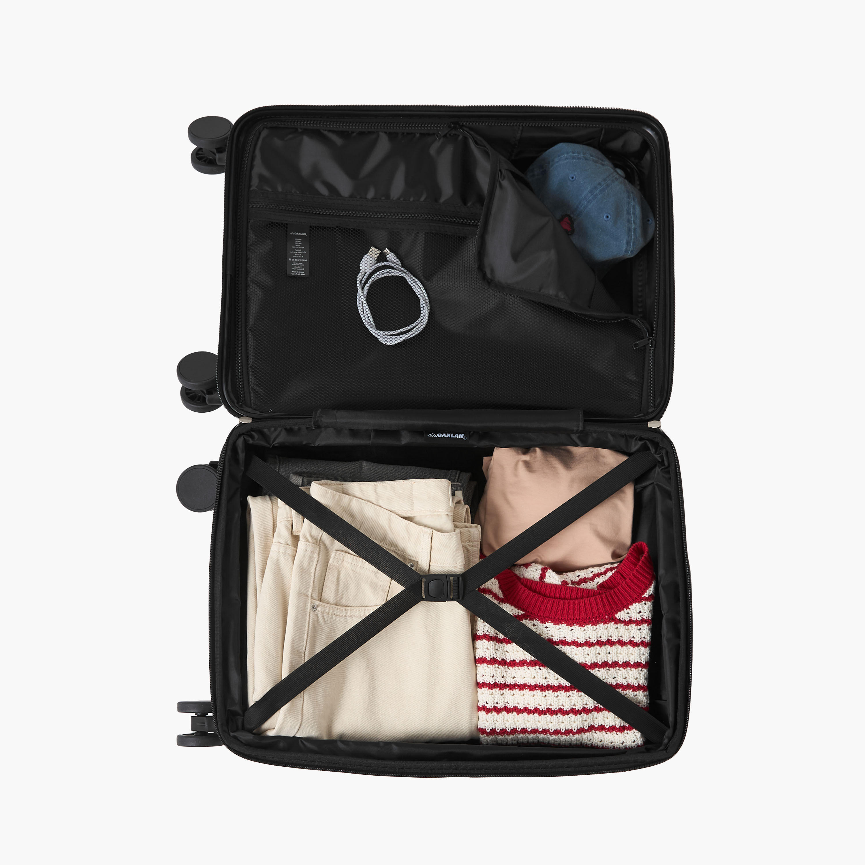 Oaklan by Shoexpress Textured Hardcase Luggage Trolley with Retractable Handle - Cabin-travel-luggagesandbags-luggage-image-10