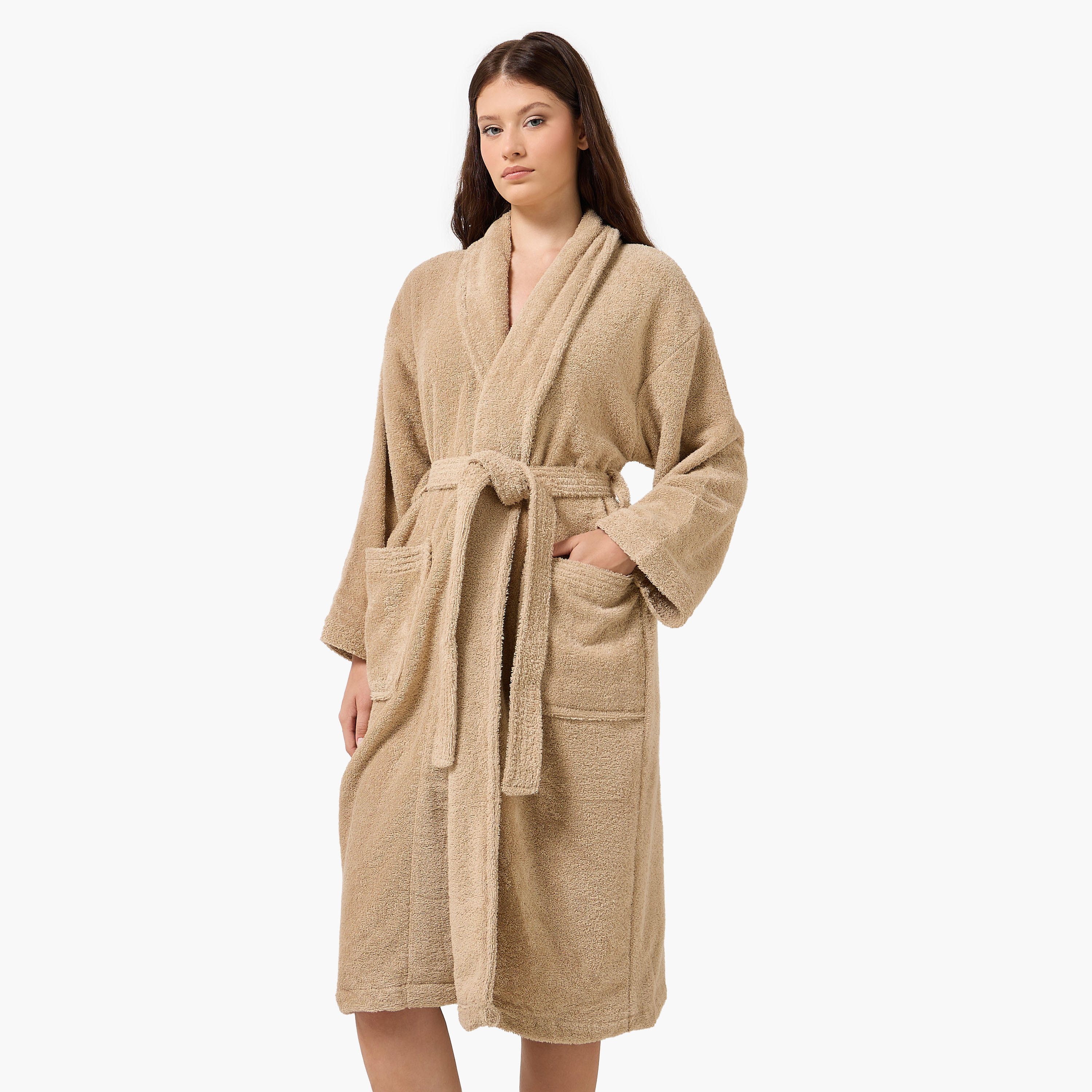 Halo Shawl Collar 400 GSM Bathrobe with Belt - Small-household-bathandlaundry-bathlinen-bathrobesandslippers-bathrobes-image-1