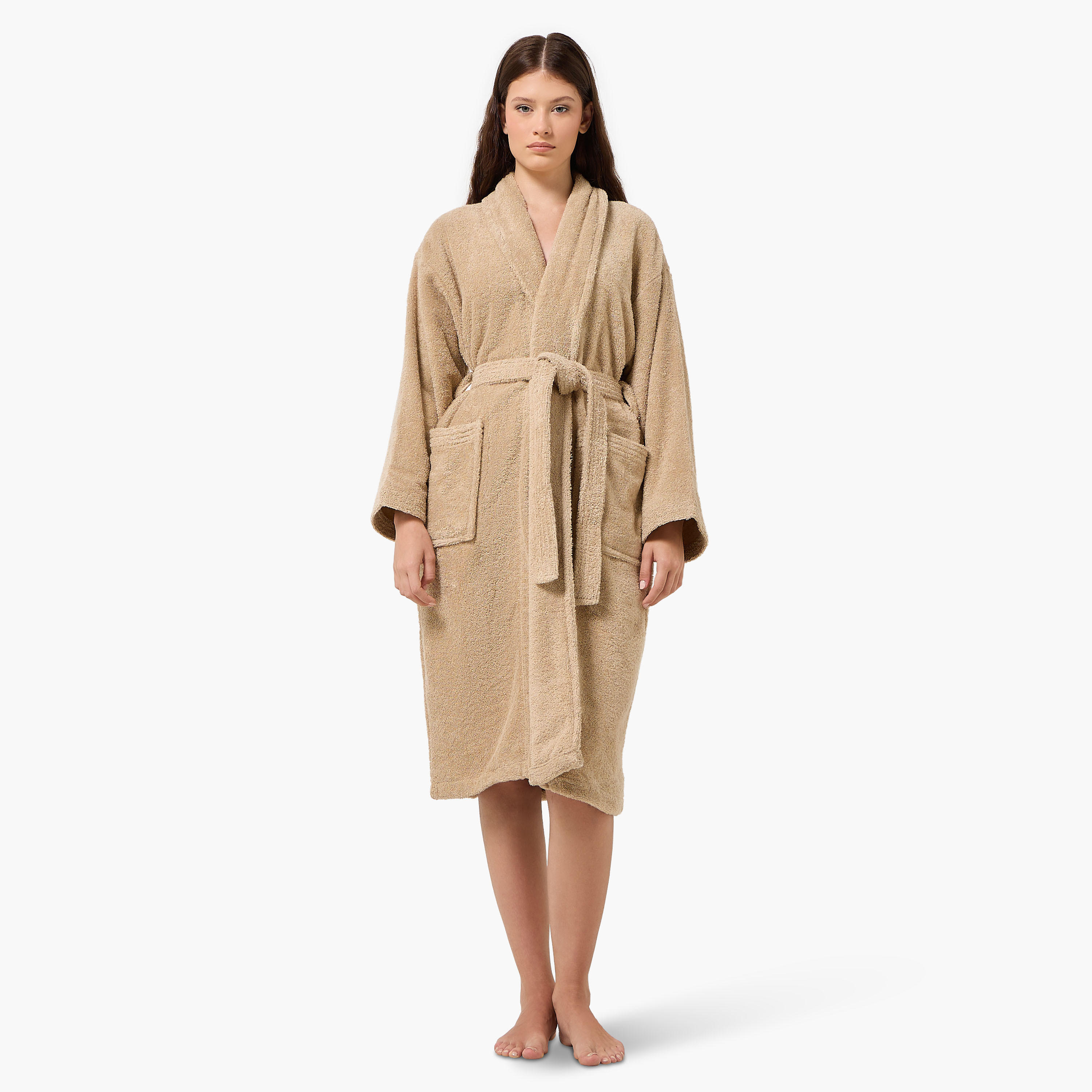 Halo Shawl Collar 400 GSM Bathrobe with Belt - Small-household-bathandlaundry-bathlinen-bathrobesandslippers-bathrobes-image-2