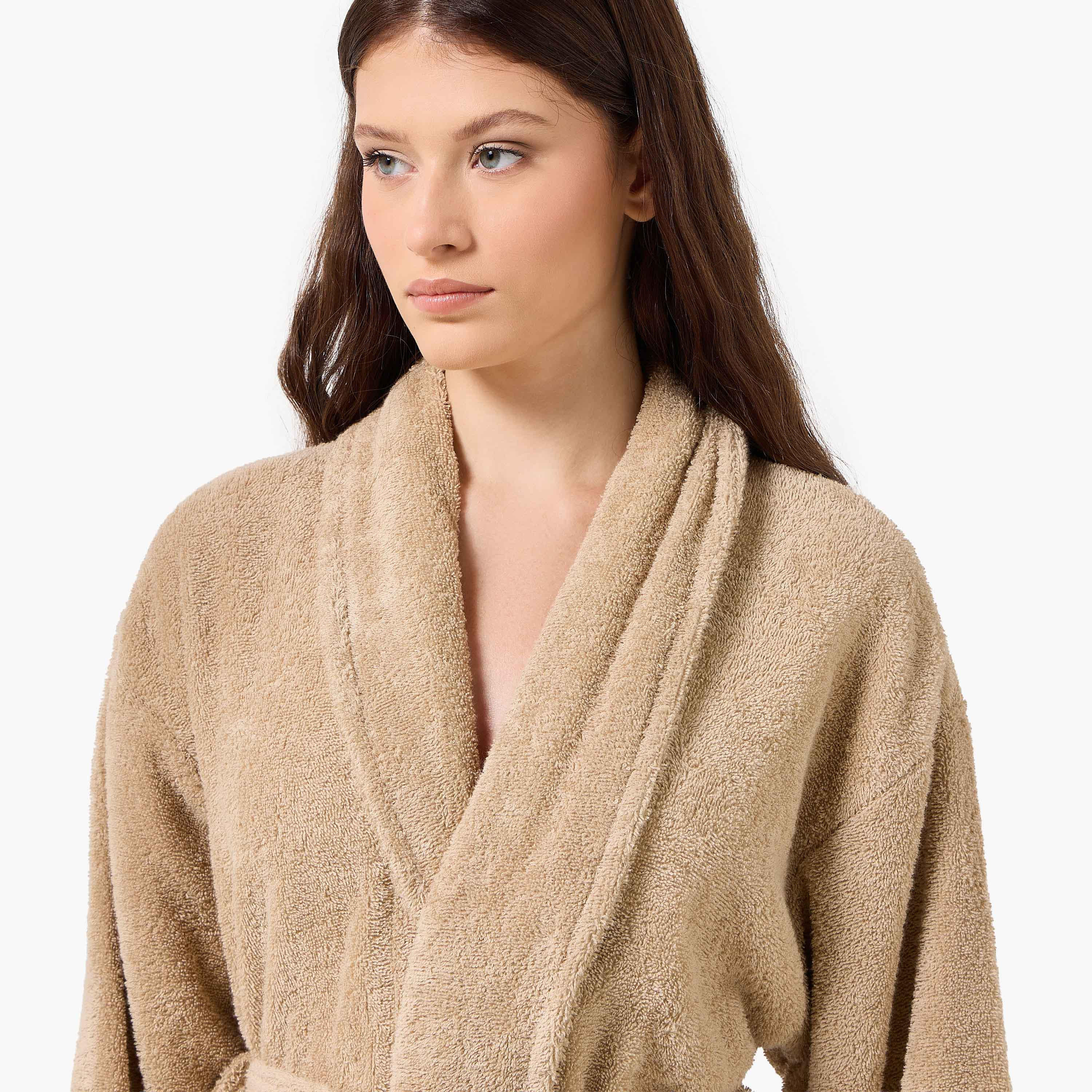 Halo Shawl Collar 400 GSM Bathrobe with Belt - Small-household-bathandlaundry-bathlinen-bathrobesandslippers-bathrobes-image-4