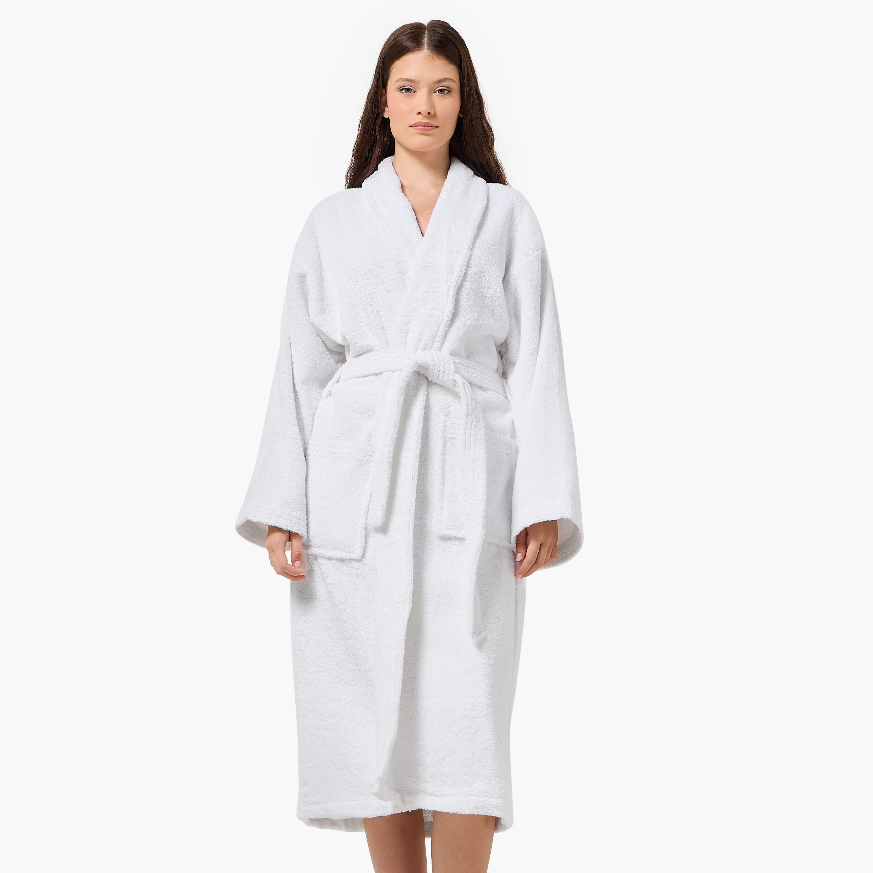 Halo 400 GSM Shawl Collar Bathrobe with Belt - Large-household-bathandlaundry-bathlinen-bathrobesandslippers-bathrobes-image-1