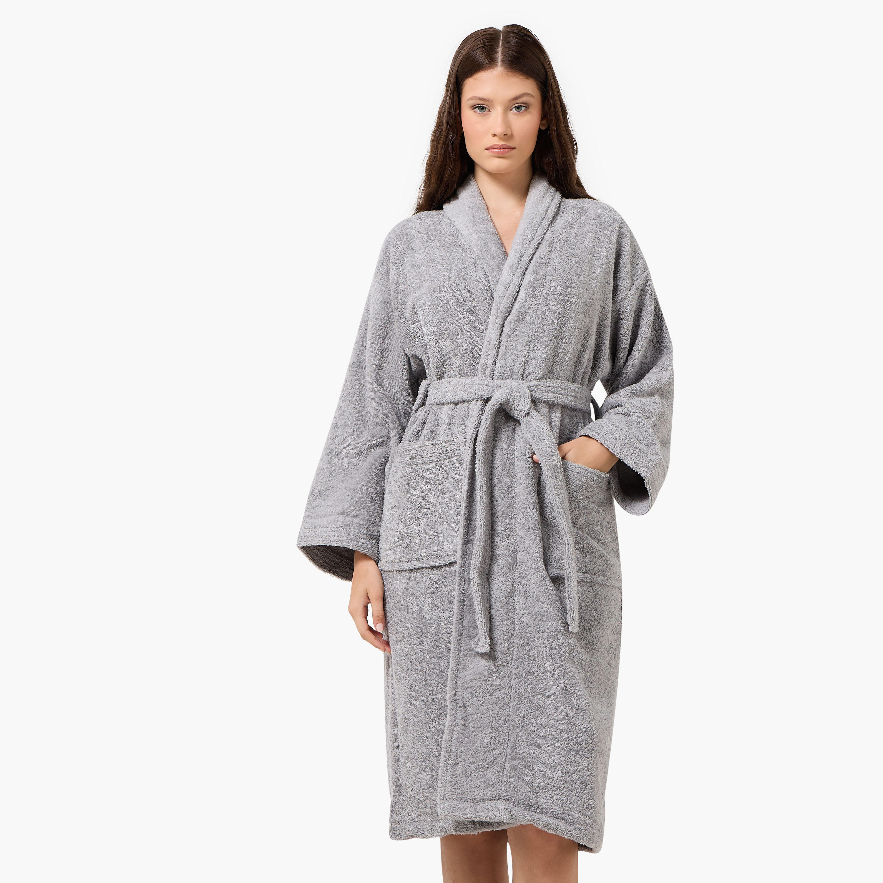 Halo Shawl Collar 400 GSM Bathrobe with Belt - Small-household-bathandlaundry-bathlinen-bathrobesandslippers-bathrobes-image-1