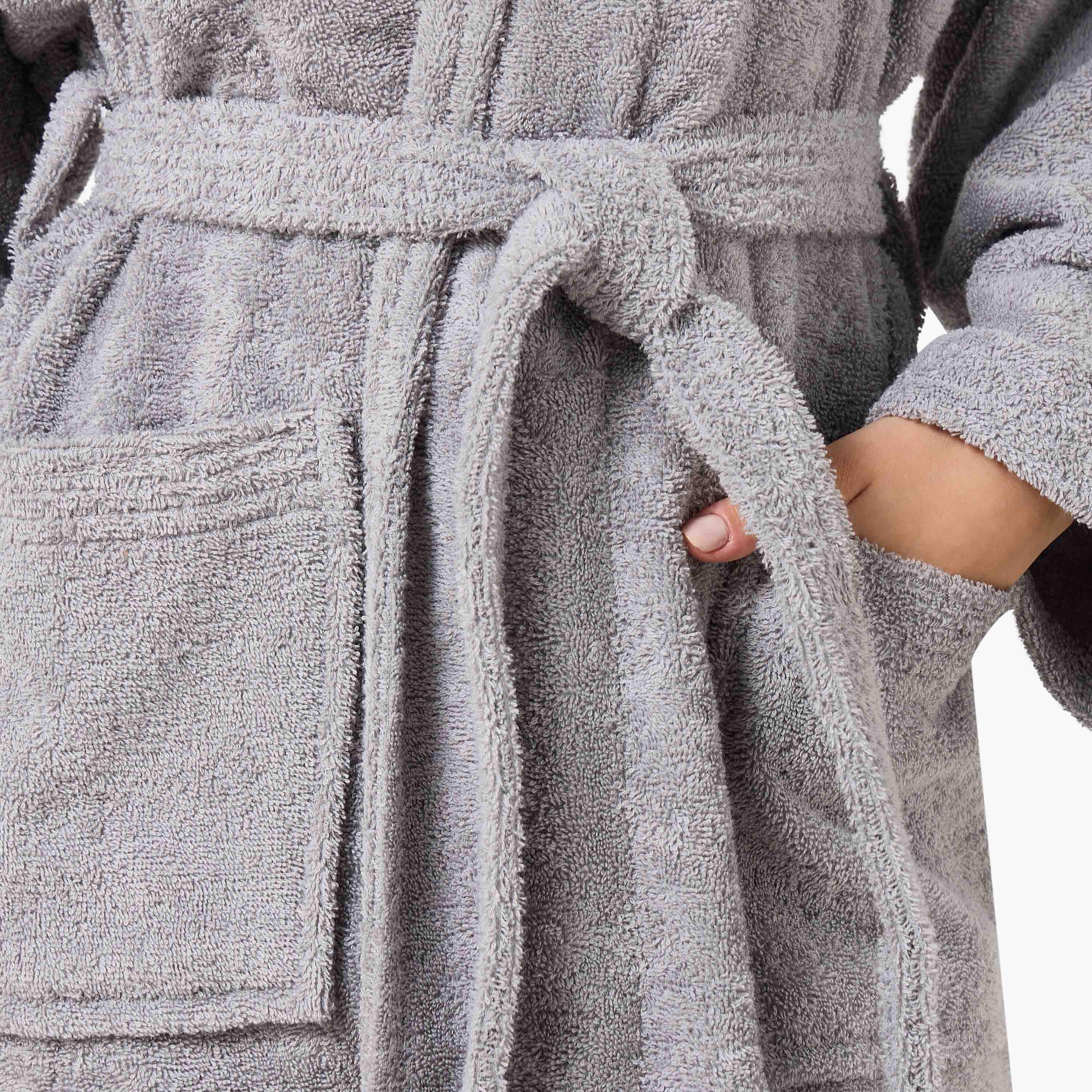 Halo Shawl Collar 400 GSM Bathrobe with Belt - Small-household-bathandlaundry-bathlinen-bathrobesandslippers-bathrobes-image-4