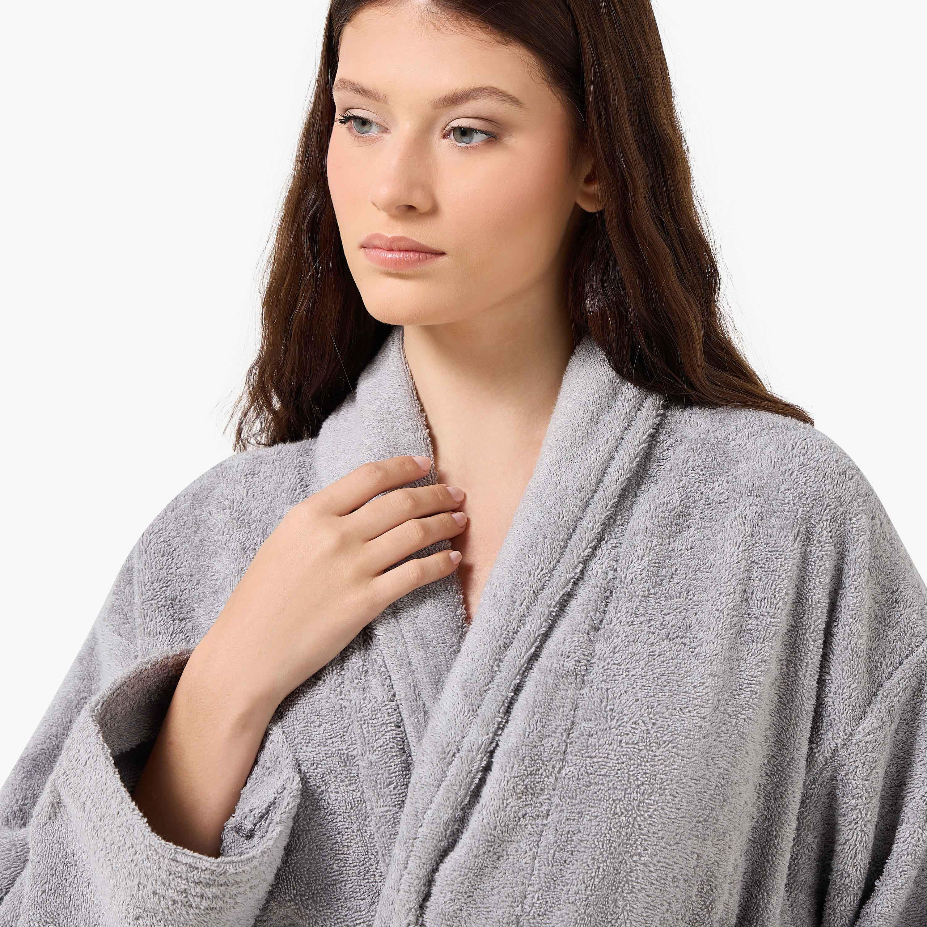 Halo Shawl Collar 400 GSM Bathrobe with Belt - Small-household-bathandlaundry-bathlinen-bathrobesandslippers-bathrobes-image-5