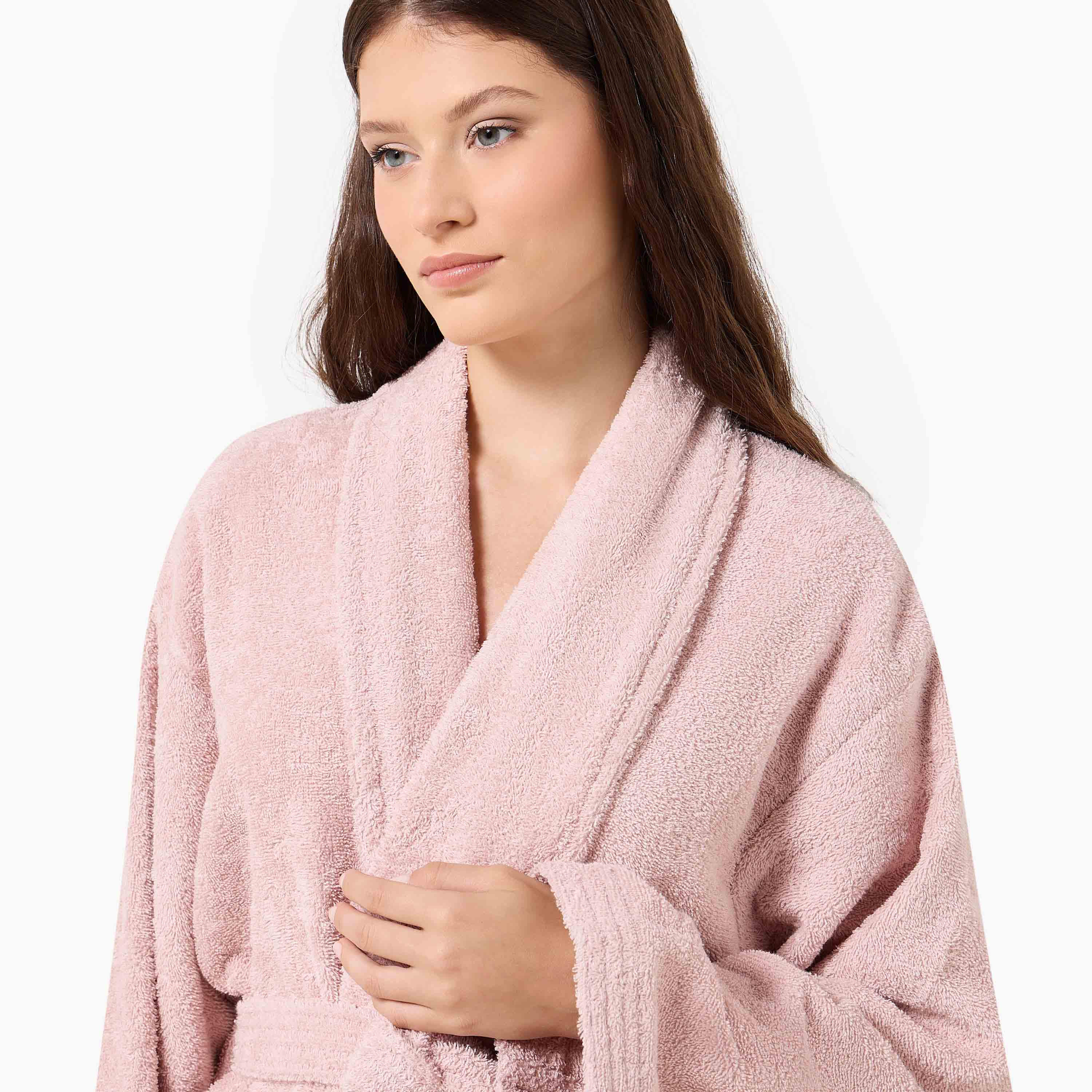 Halo 400 GSM Shawl Collar Bathrobe with Belt - Large-household-bathandlaundry-bathlinen-bathrobesandslippers-bathrobes-image-4