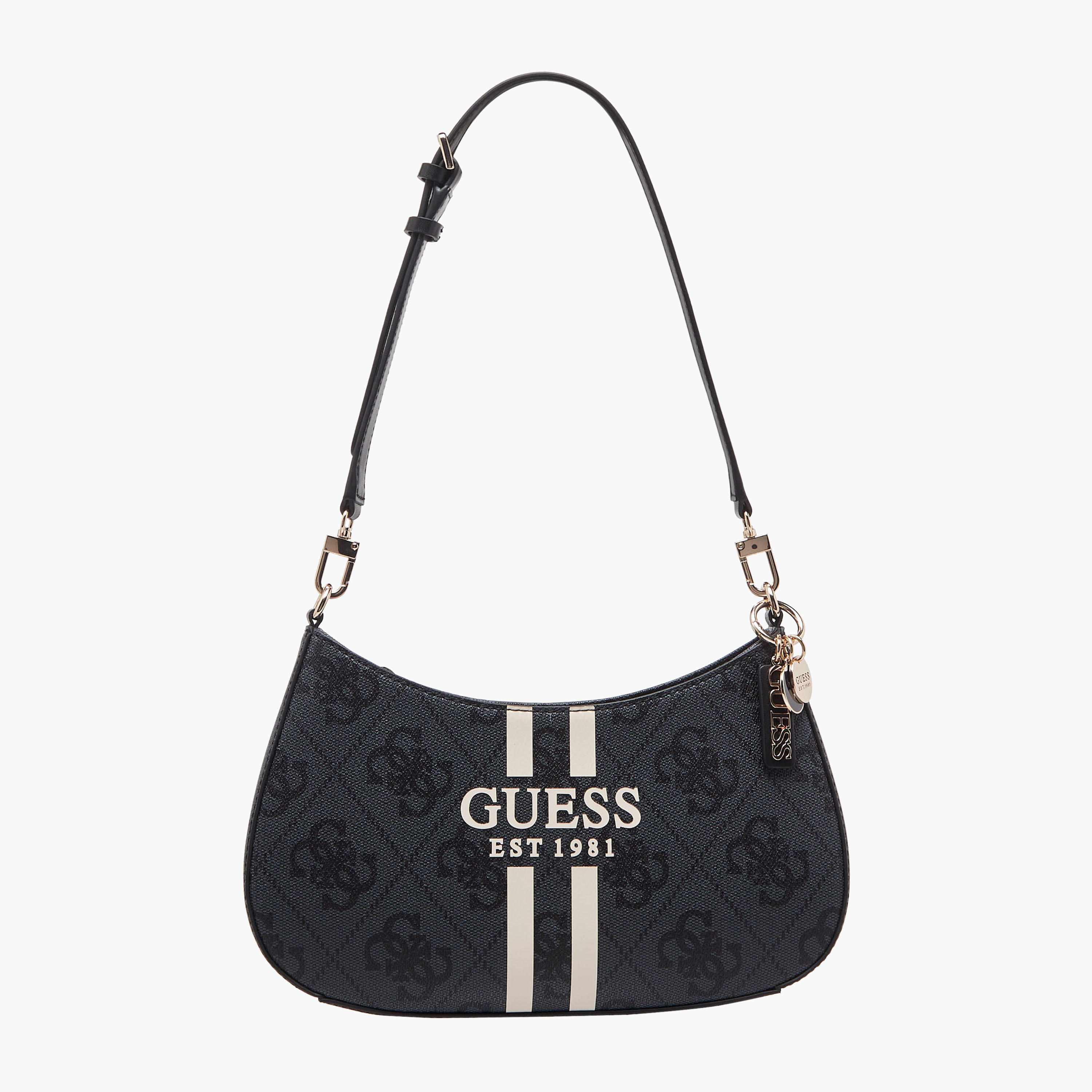 Guess Noelle Ii Monogram Shoulder Bag with Zipper Closure and Adjustable Strap-women-bagsandwallets-handbags-image-3