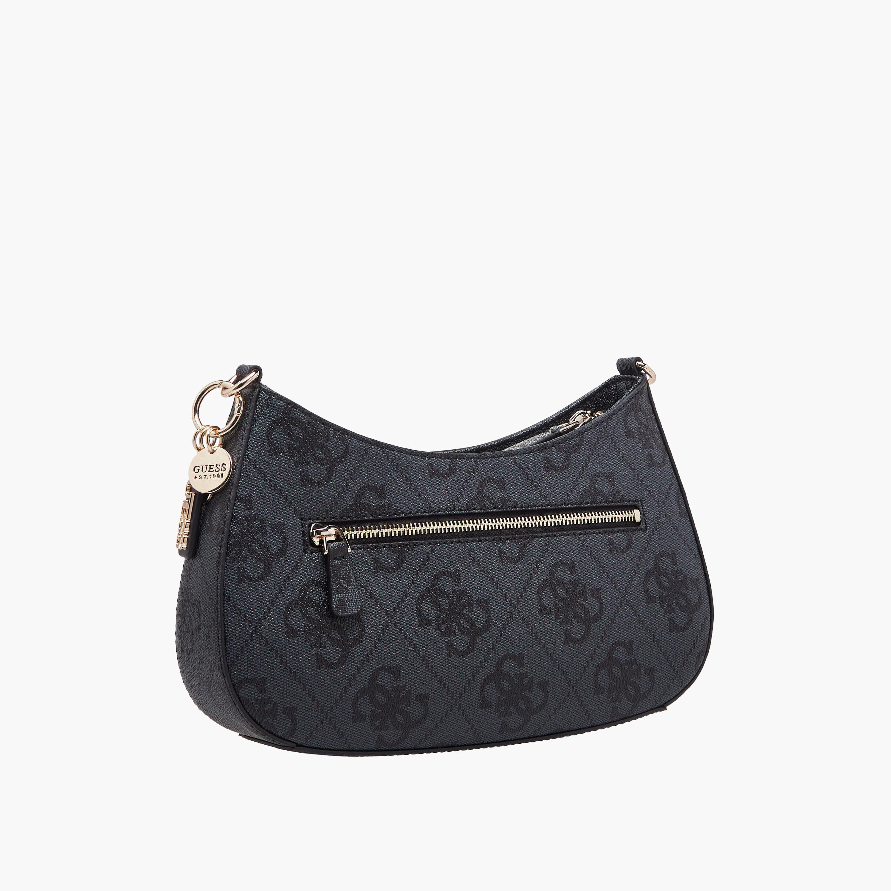 Guess Noelle Ii Monogram Shoulder Bag with Zipper Closure and Adjustable Strap-women-bagsandwallets-handbags-image-4