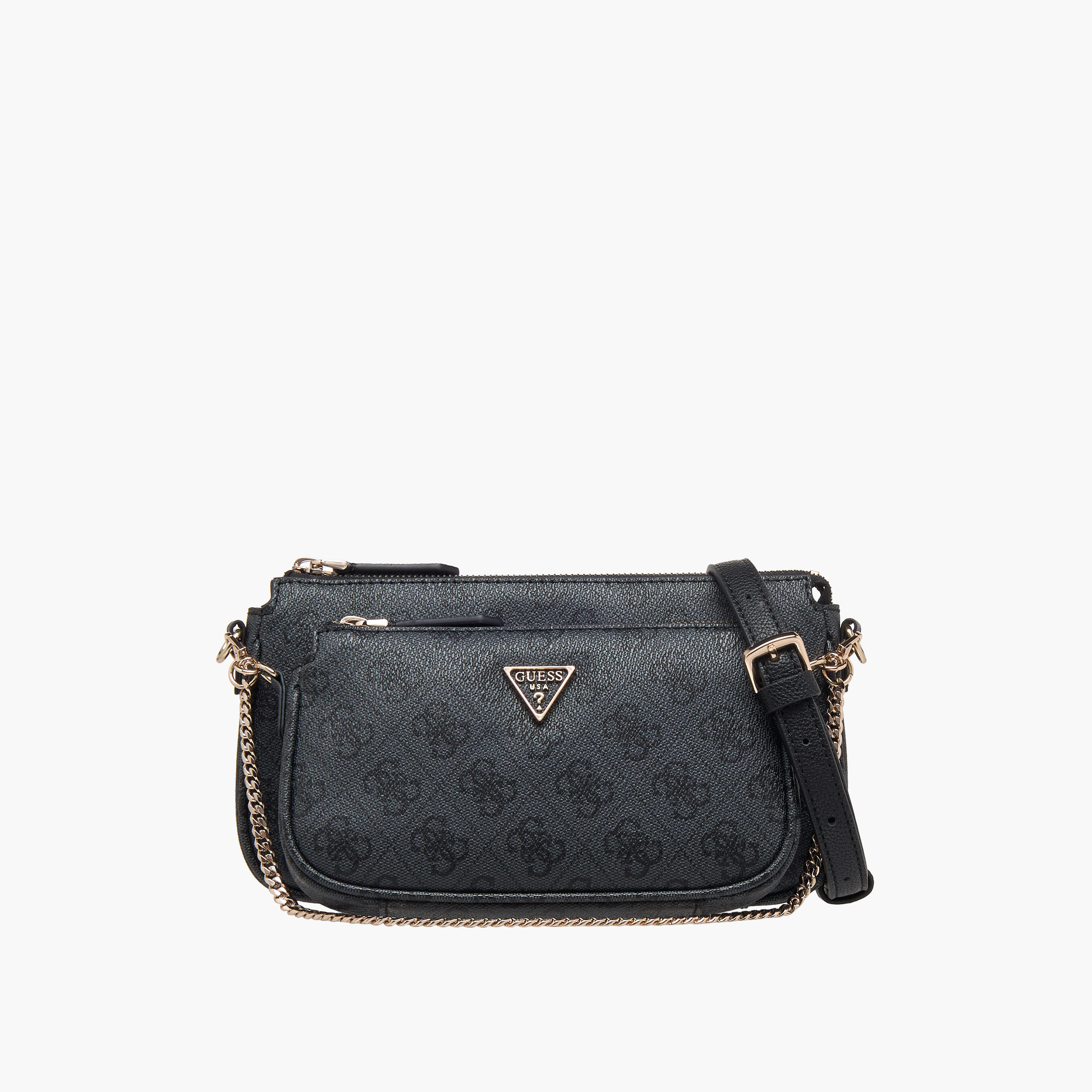 Guess Noelle II DBL Printed Crossbody Bag with Zip Closure-women-bagsandwallets-handbags-image-1